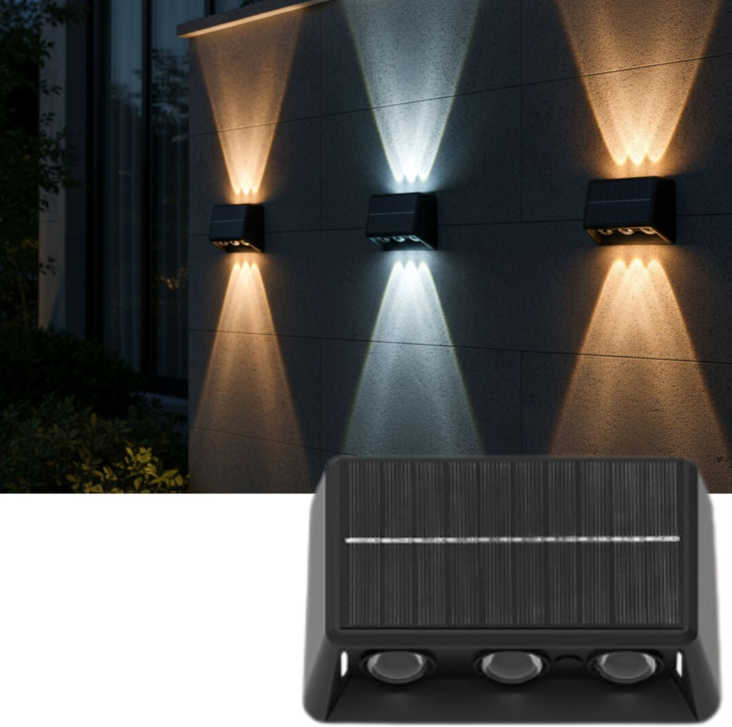 Image of Homehop Solar LED Wall Light Waterproof Outdoor Lamp for Home Garden Pathway Decoration Solar Light Set