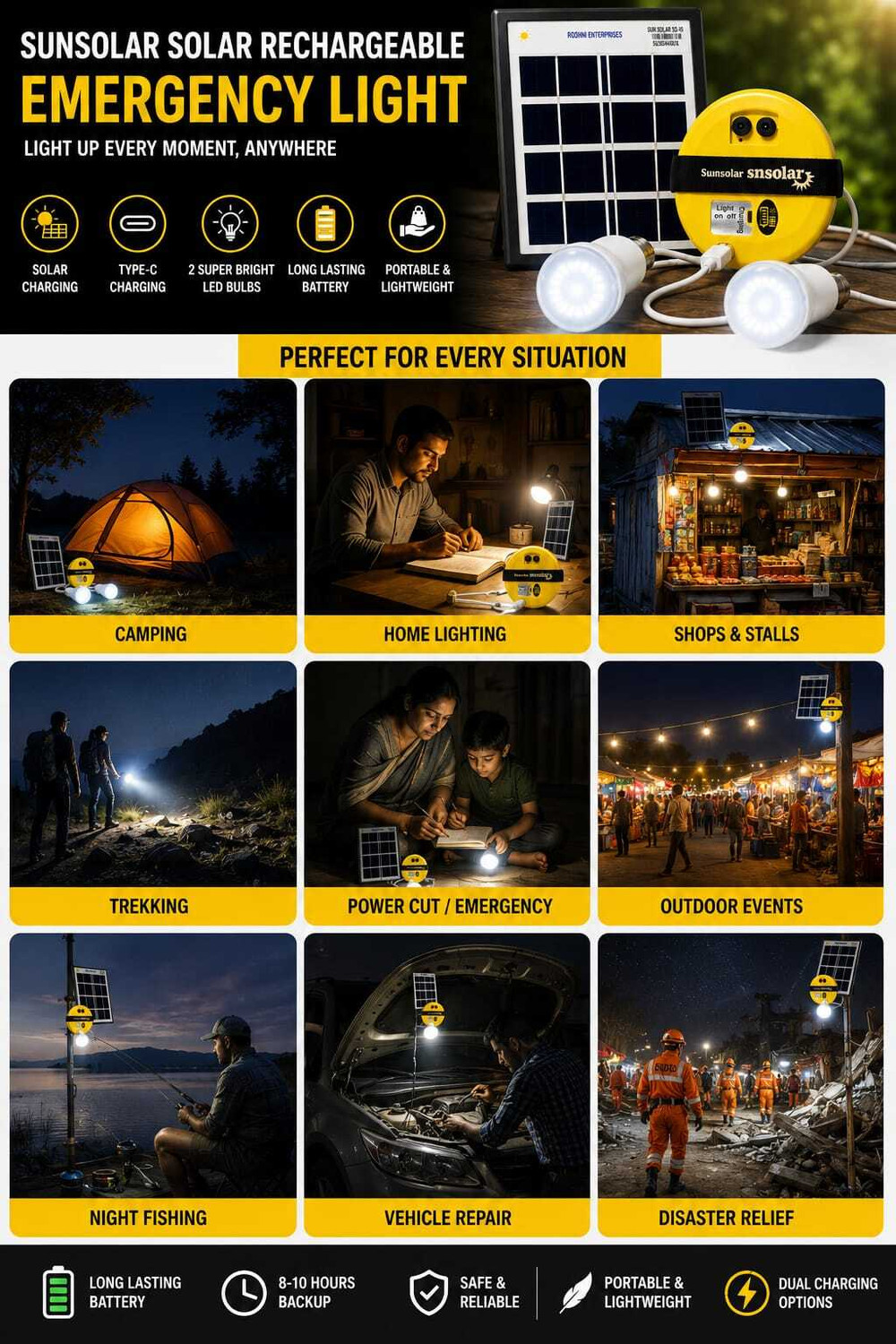 Image of Hamza electronic S10 sunsolar Solar Light Set