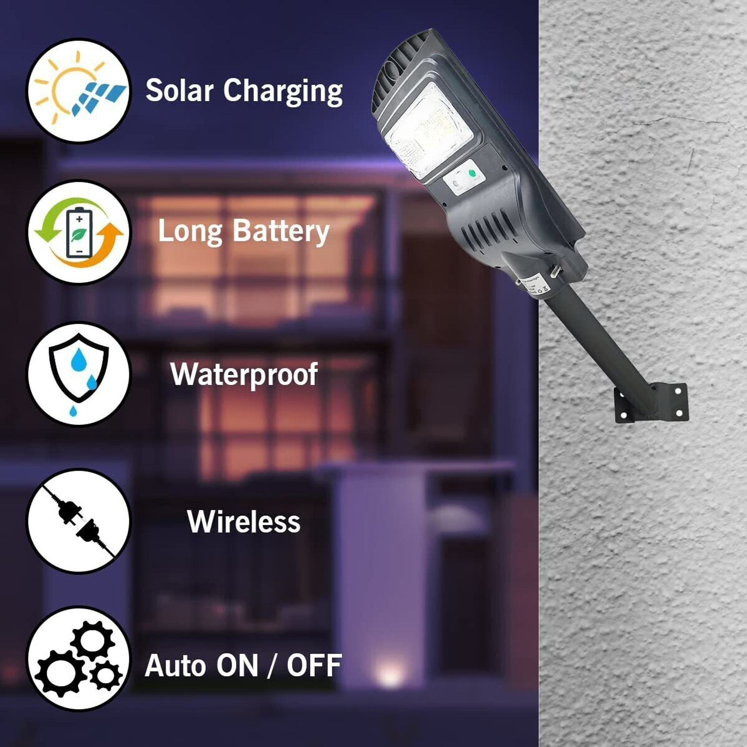 Image of SSUCA Solar Street Light 30W Motion Sensor Wall Home Garden Waterproof, Without Pole Solar Light Set