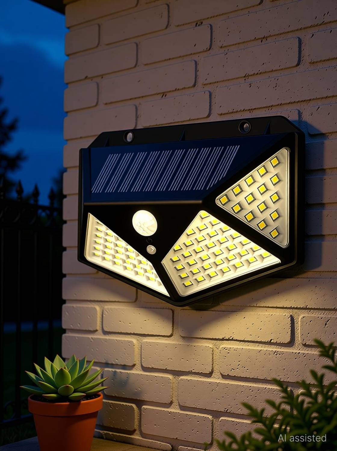 ACLIX 100 LED Motion Sensor Security Lamp Night Light for Outdoors ( pack of 1) Solar Light Set