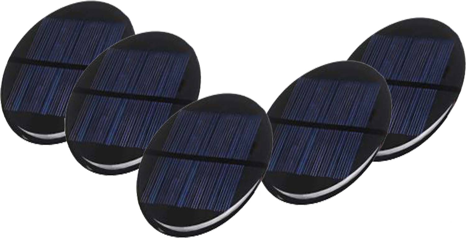 ambert 80MM Round Mini Solar Panel With Led Or Connector Pack Of 5 Solar Panel
