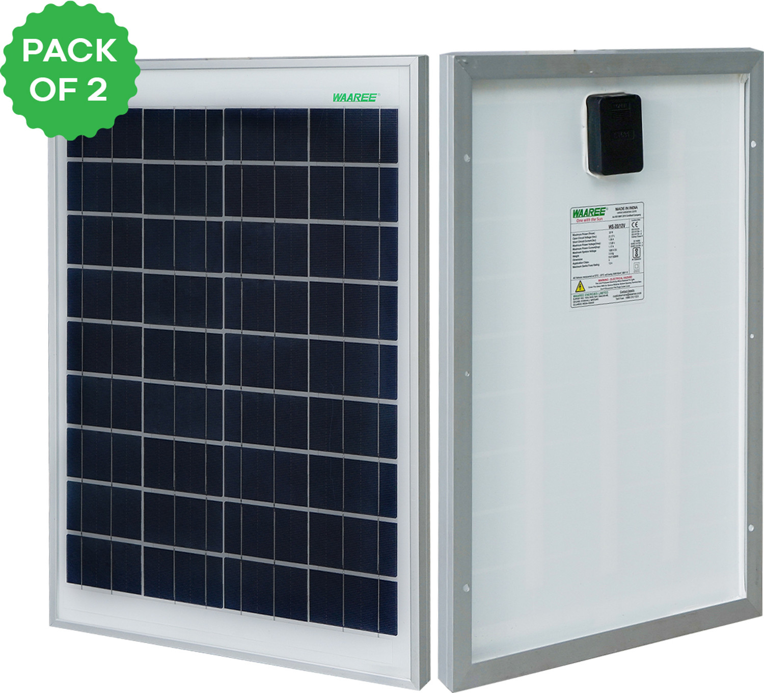 Image of WAAREE 20 Watt Polycrystalline Solar Panel