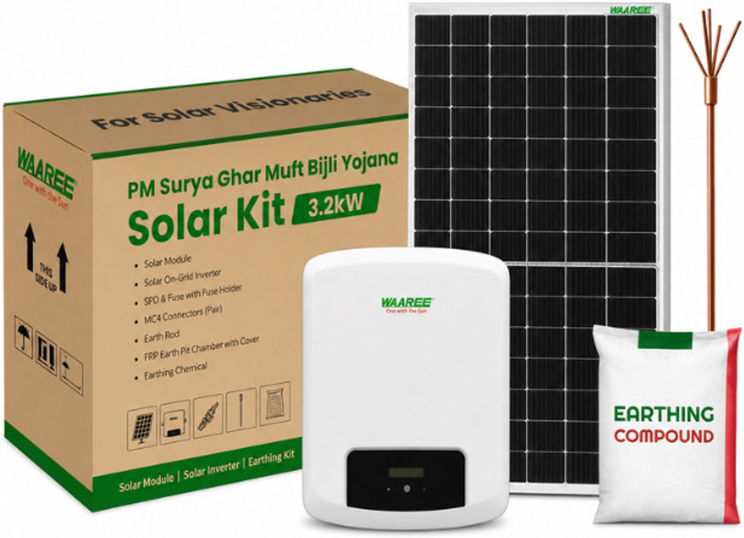 Image of WAAREE 3 kW Single Phase DCR Solar Mini Kit for Commercial & Residential Solar Panel