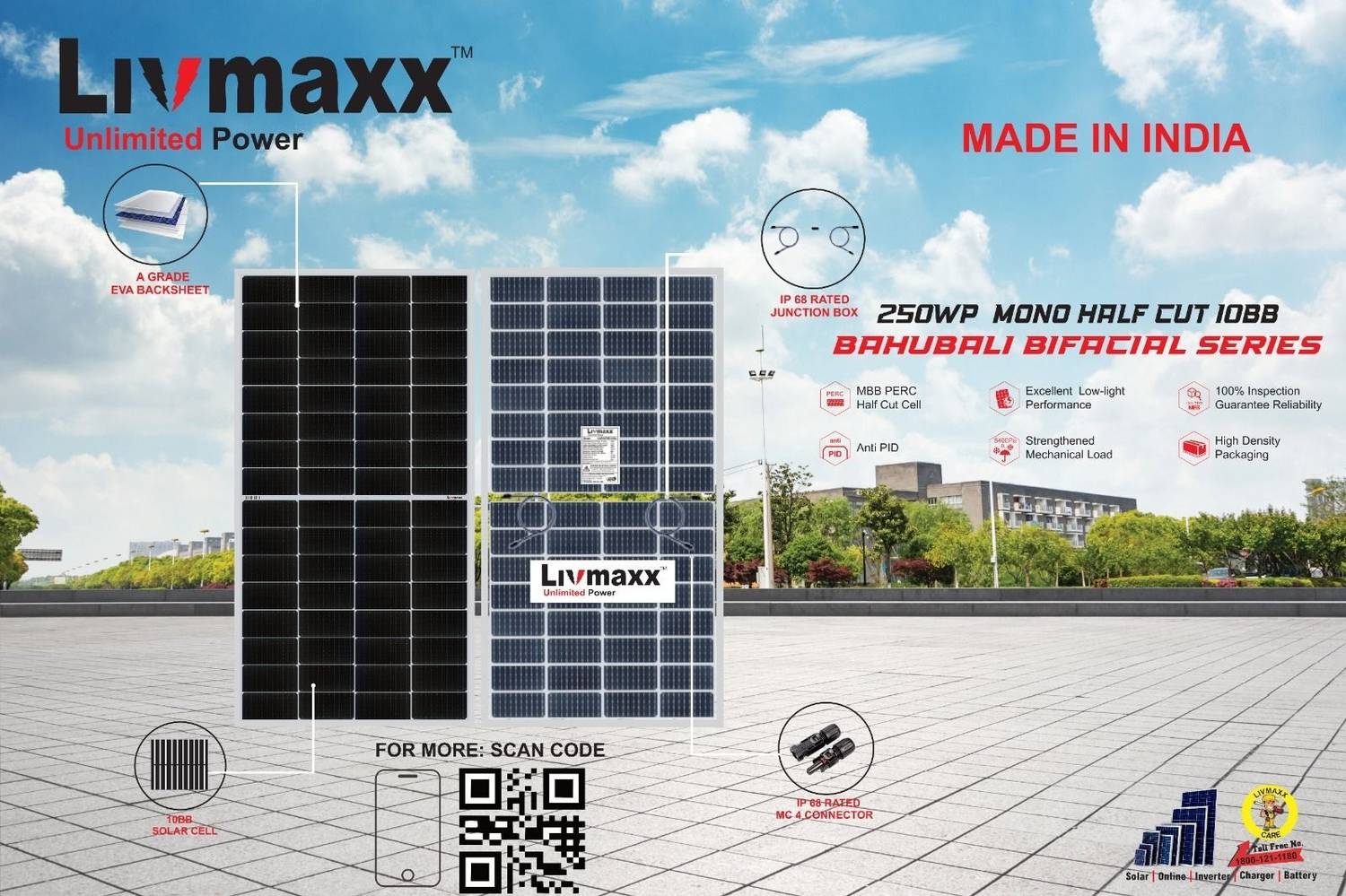 LIVMAXX 250W 12V Bahubali Solar Panel - Image 2