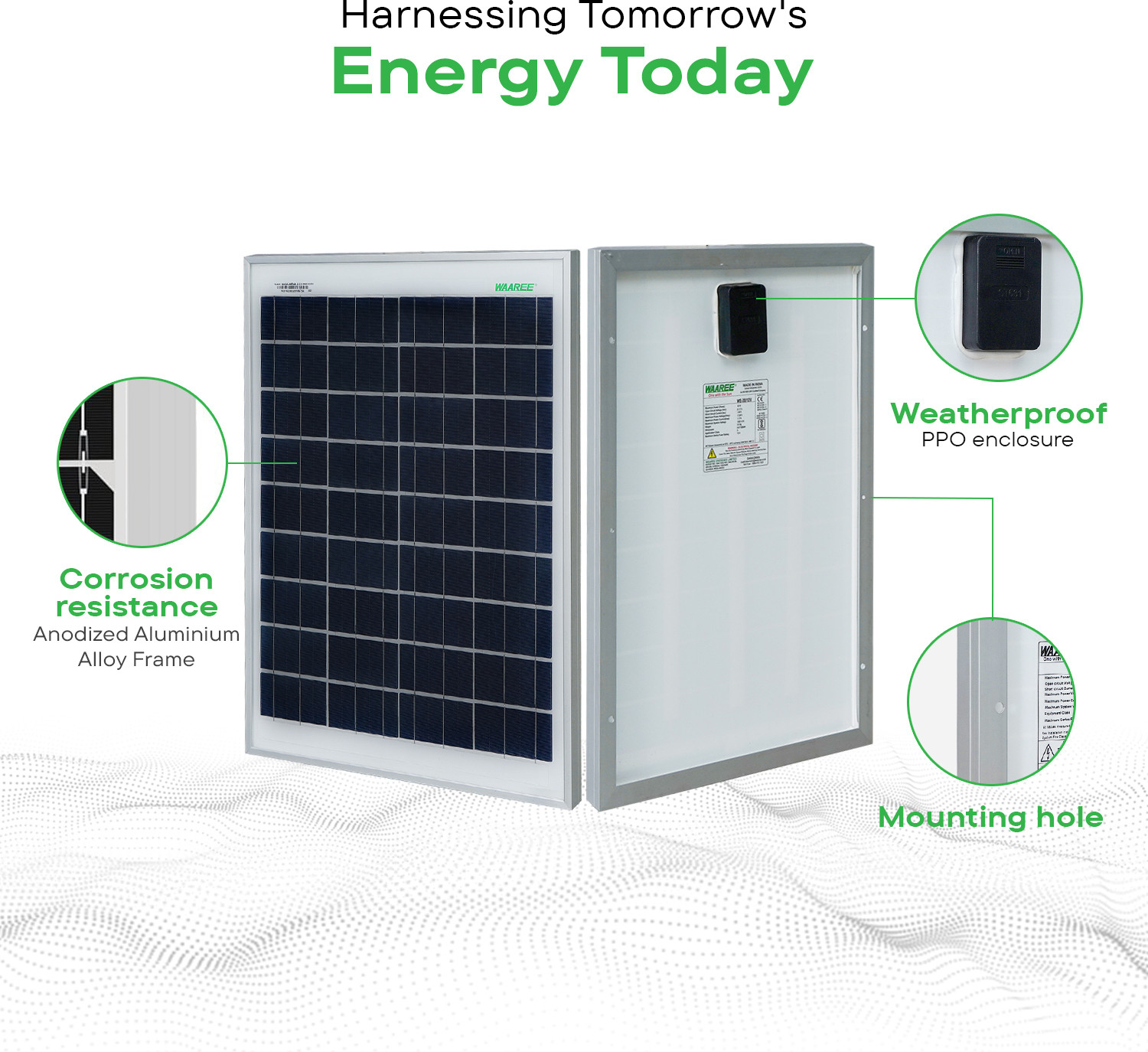 Image of WAAREE 20 Watt Polycrystalline Solar Panel
