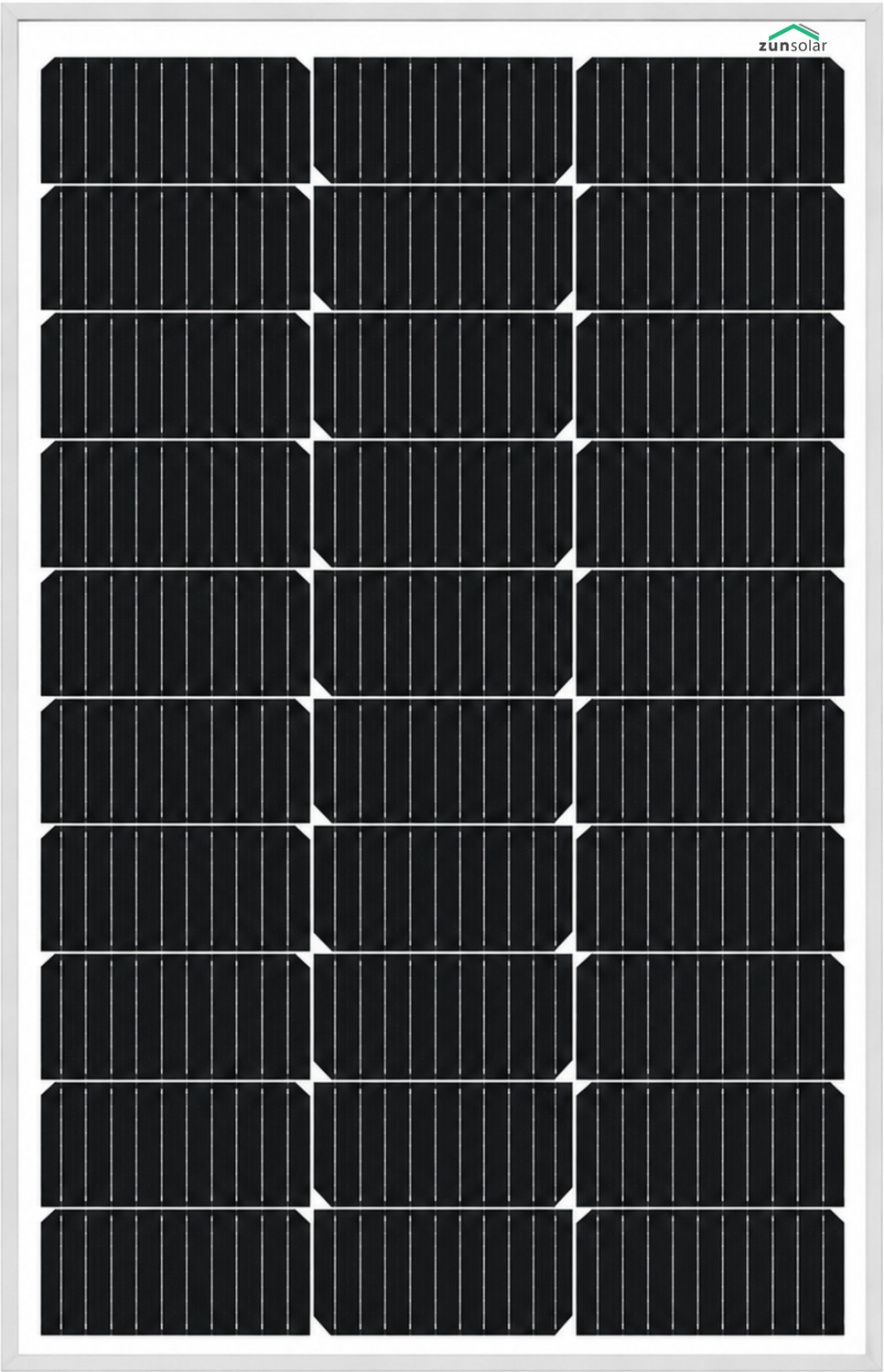 Image of ZunSolar 110 Watt 12V Monocrystalline PERC Solar Panel