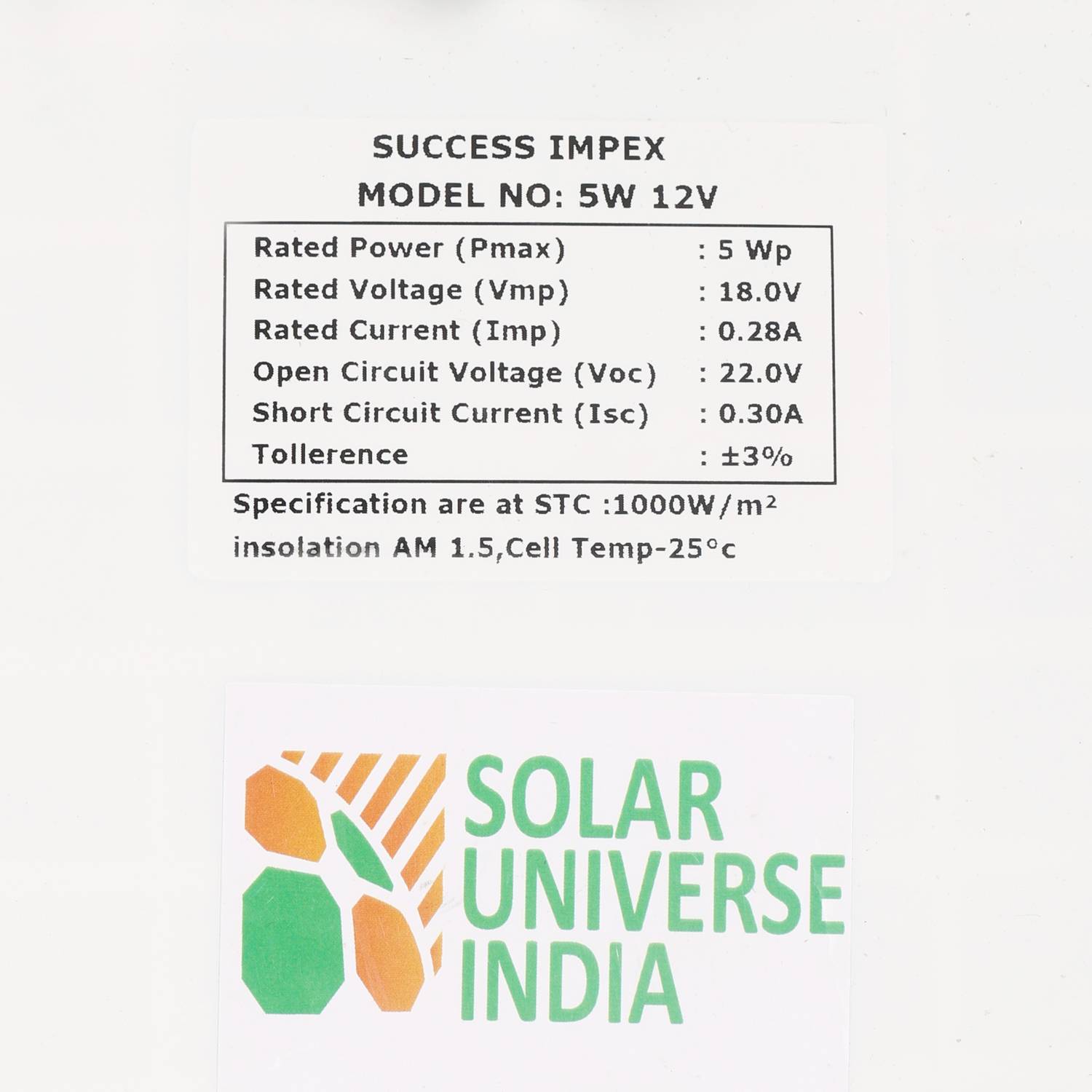 Solar Universe India 5W 12V Solar Panel - Image 4