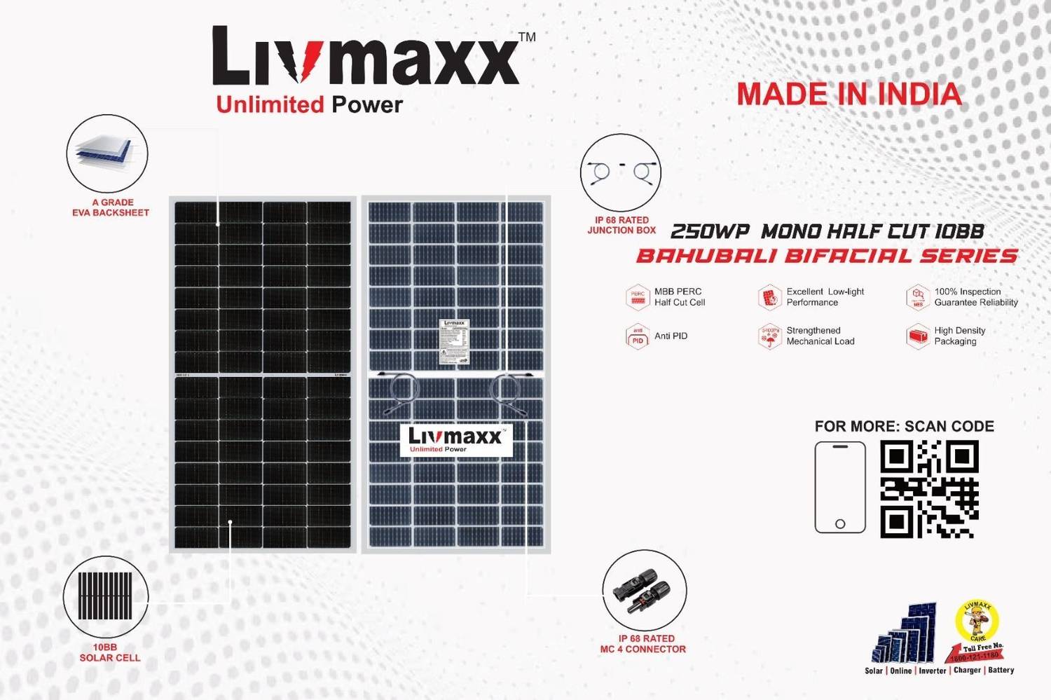 LIVMAXX 250W 12V Bahubali Solar Panel - Image 3