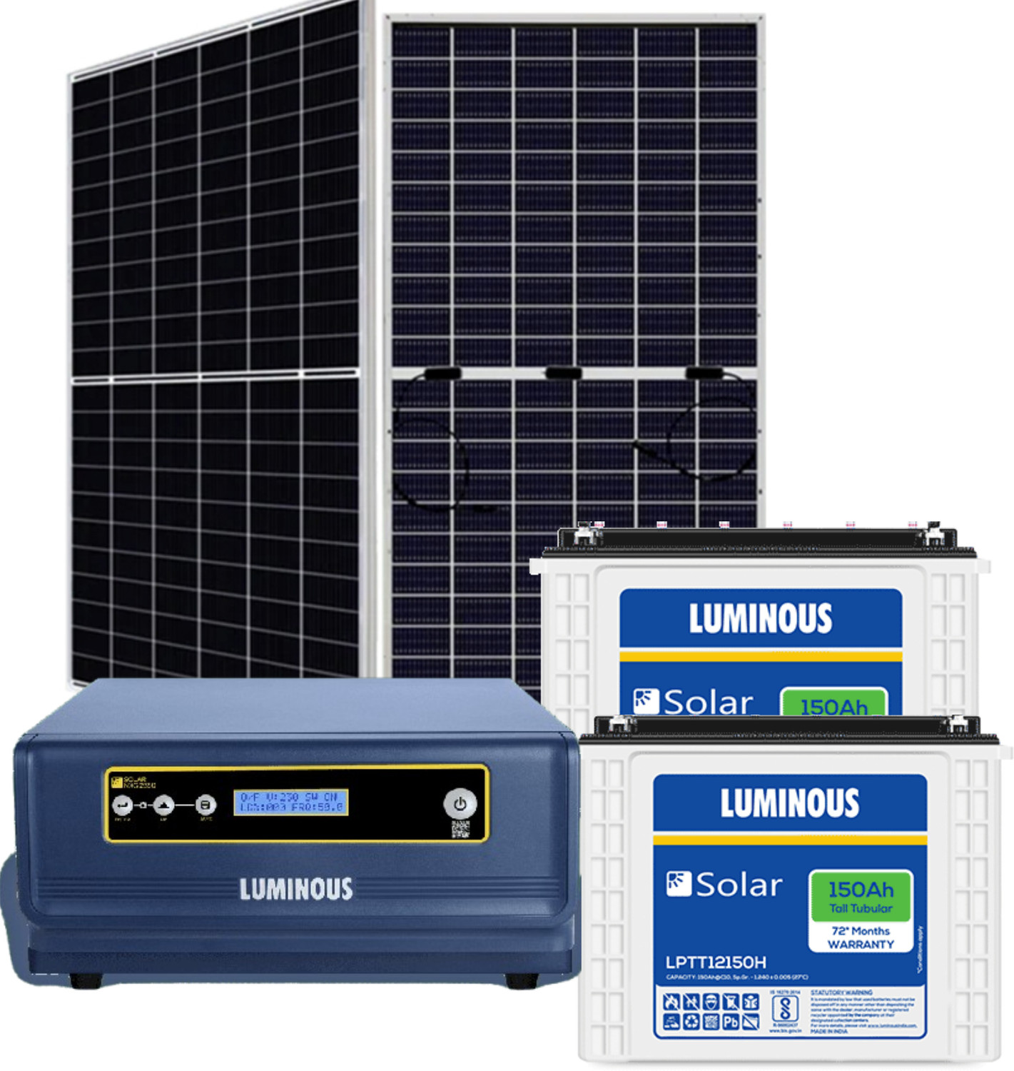 Image of LUMINOUS LPTT12150H*2pcs + NXG 2350 + 590w*3pcs Flooded Solar Battery