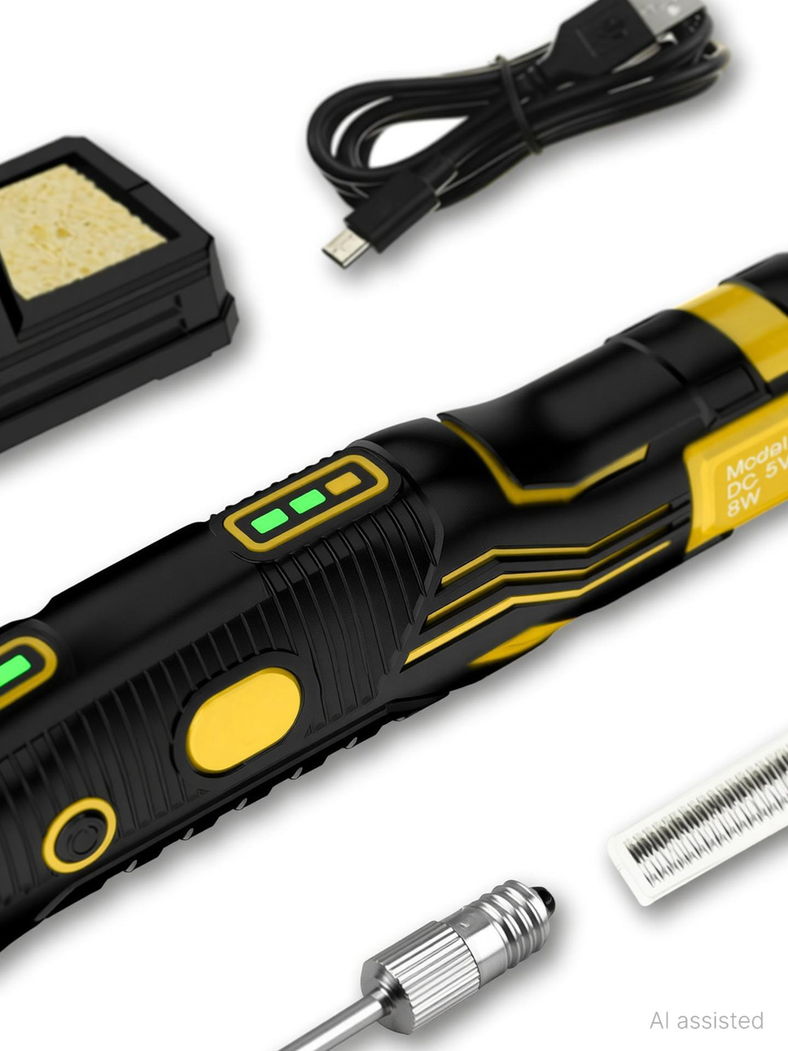 Image of amiciTools DC 5V 8W Cordless Rechargeable Soldering Iron with Touch Sensor Function and USB Charging Cable 8 W Temperature Controlled