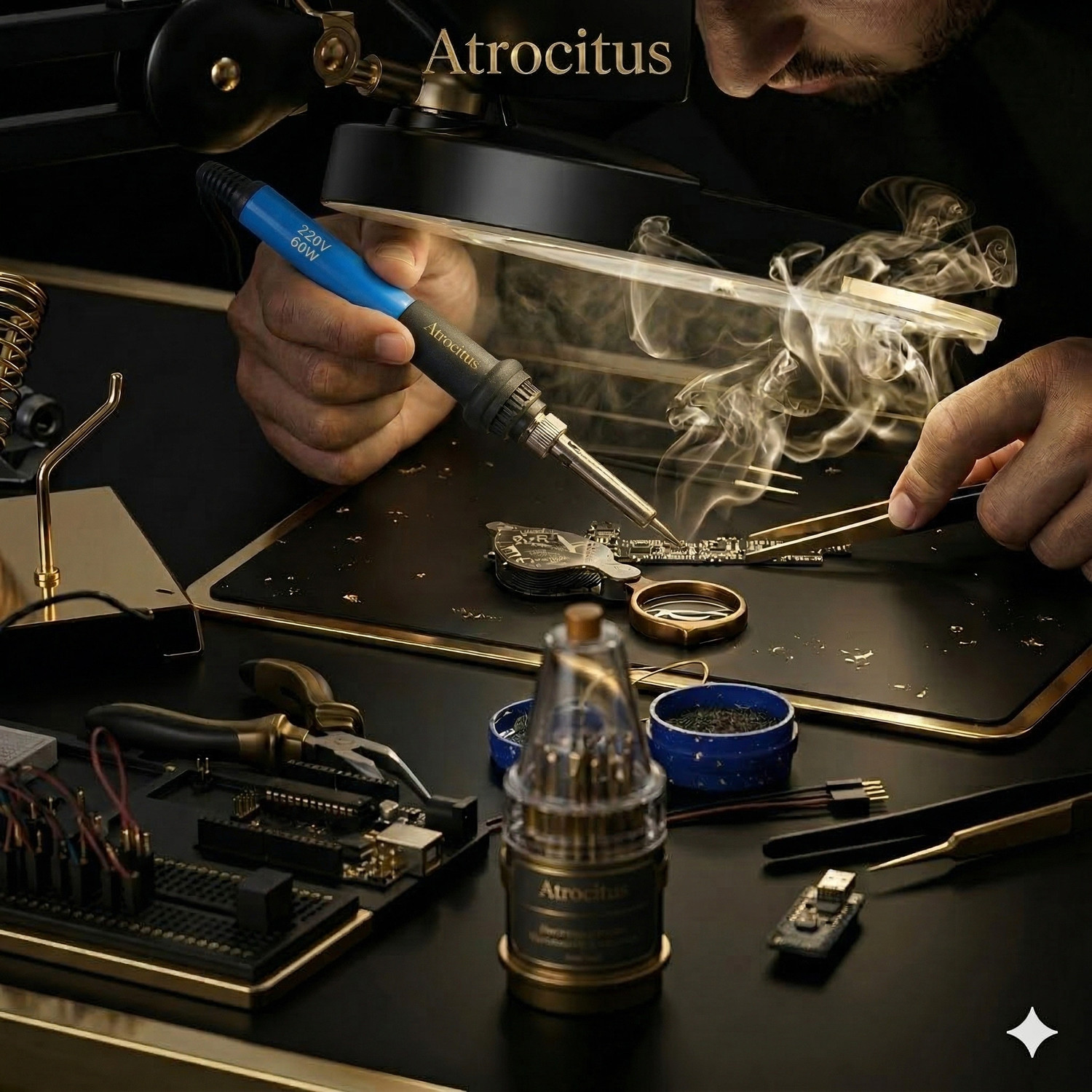 Image of Atrocitus ATC42760W Professional Soldering Iron Temperature Controlled with 5 Bits 60 W Temperature Controlled