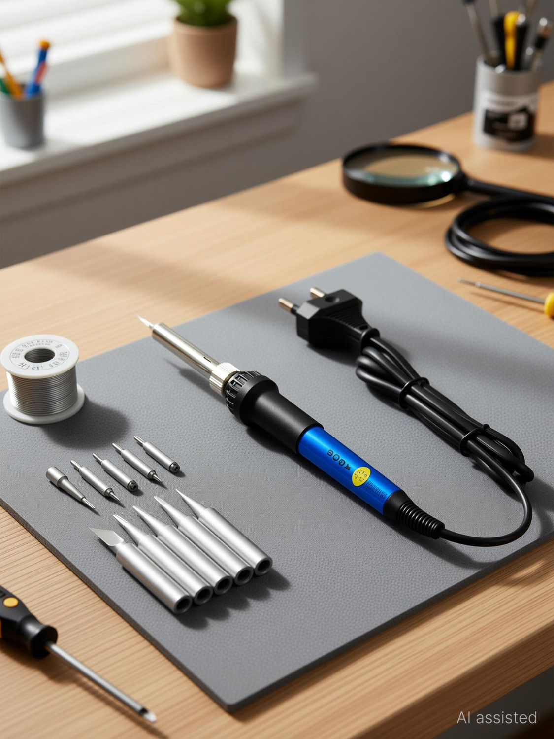 Image of Hillgrove HGCM1337M3 Mobile Soldering Iron Equipment Tool Machine Combo Kit Set 60 W 60 W Temperature Controlled
