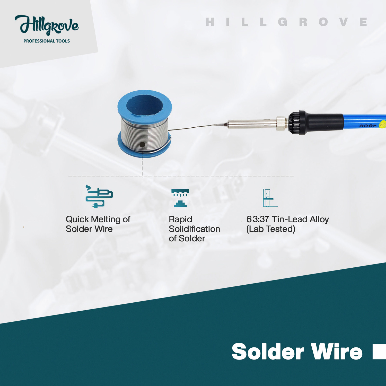 Image of Hillgrove HGCM1338M2 2in1 Mobile Soldering Iron Machine Combo Kit Set with Solder Wire 60W 60 W Temperature Controlled