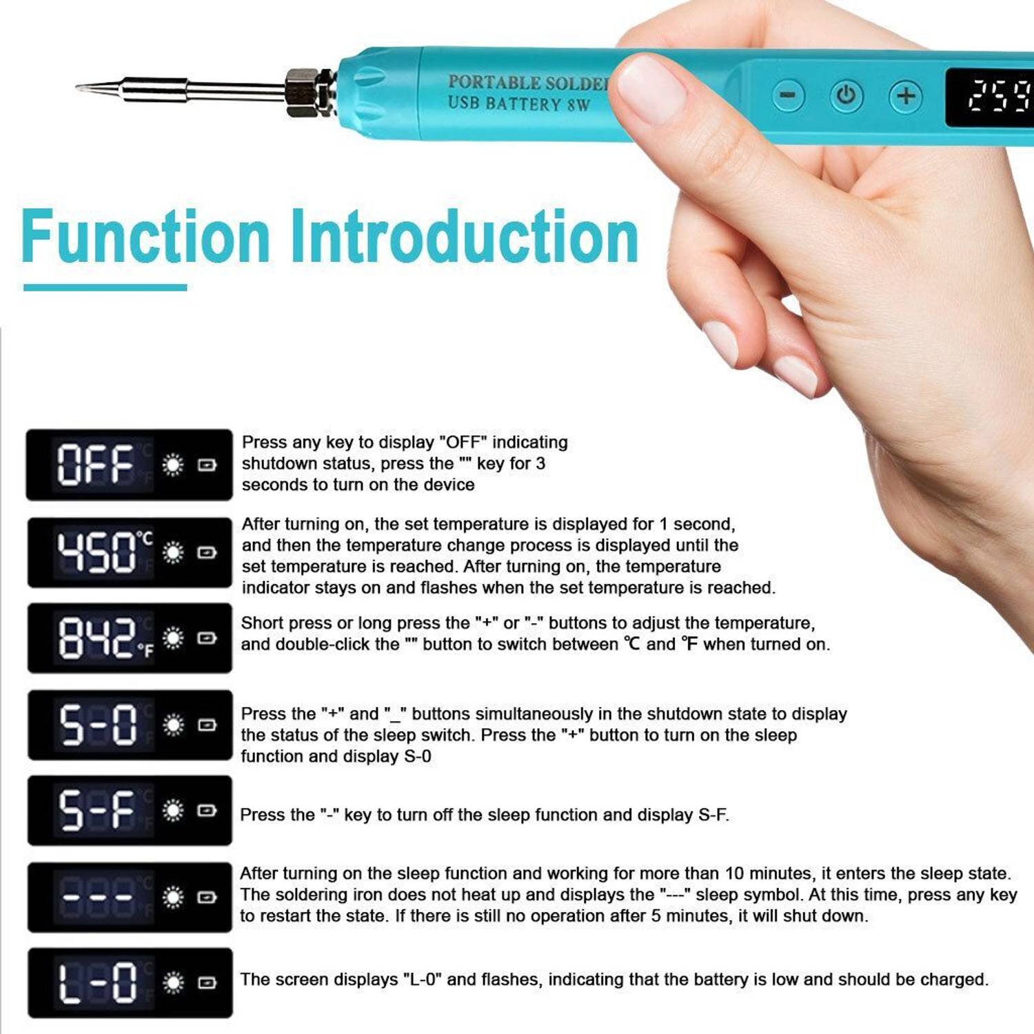 SERPLEX 15W USB LED Cordless Soldering Iron - Image 5
