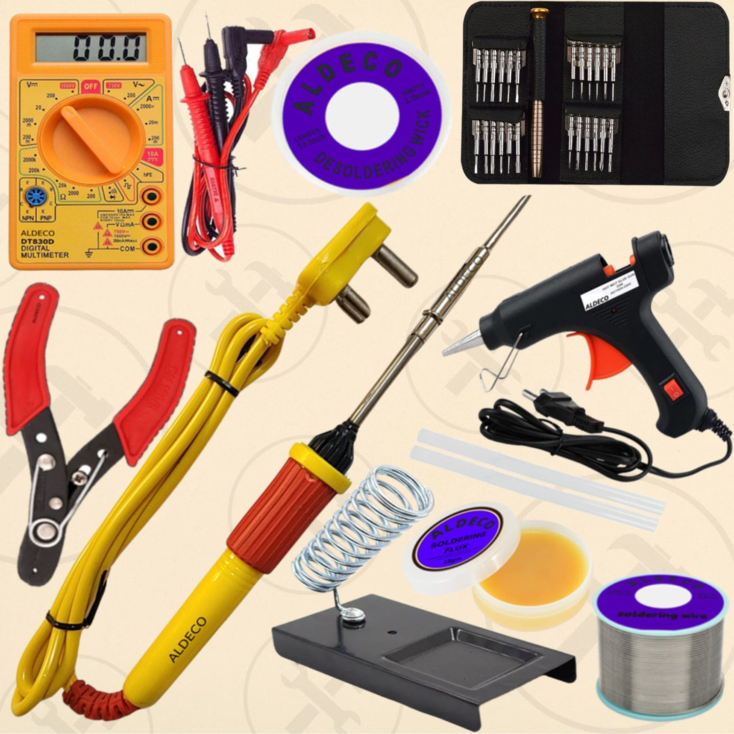 Image of Aldeco Efficient 11in1 Soldering Iron Combo with 25in1 Screw Driver & Helping Items 25 W Simple