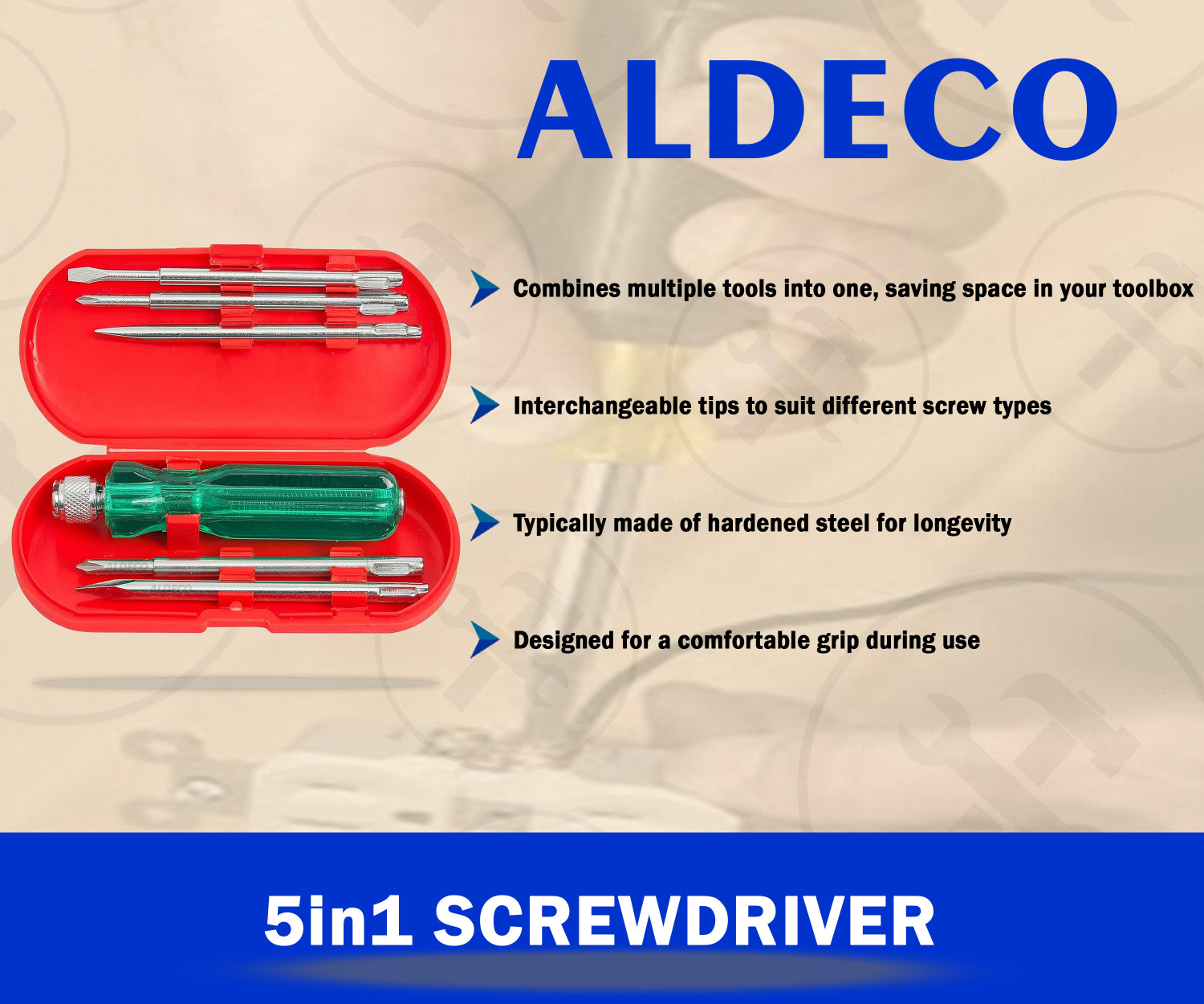Image of Aldeco Set of 27 Combo Soldering Iron Kit with Red Plier and Other Utility Tools 25 W Simple