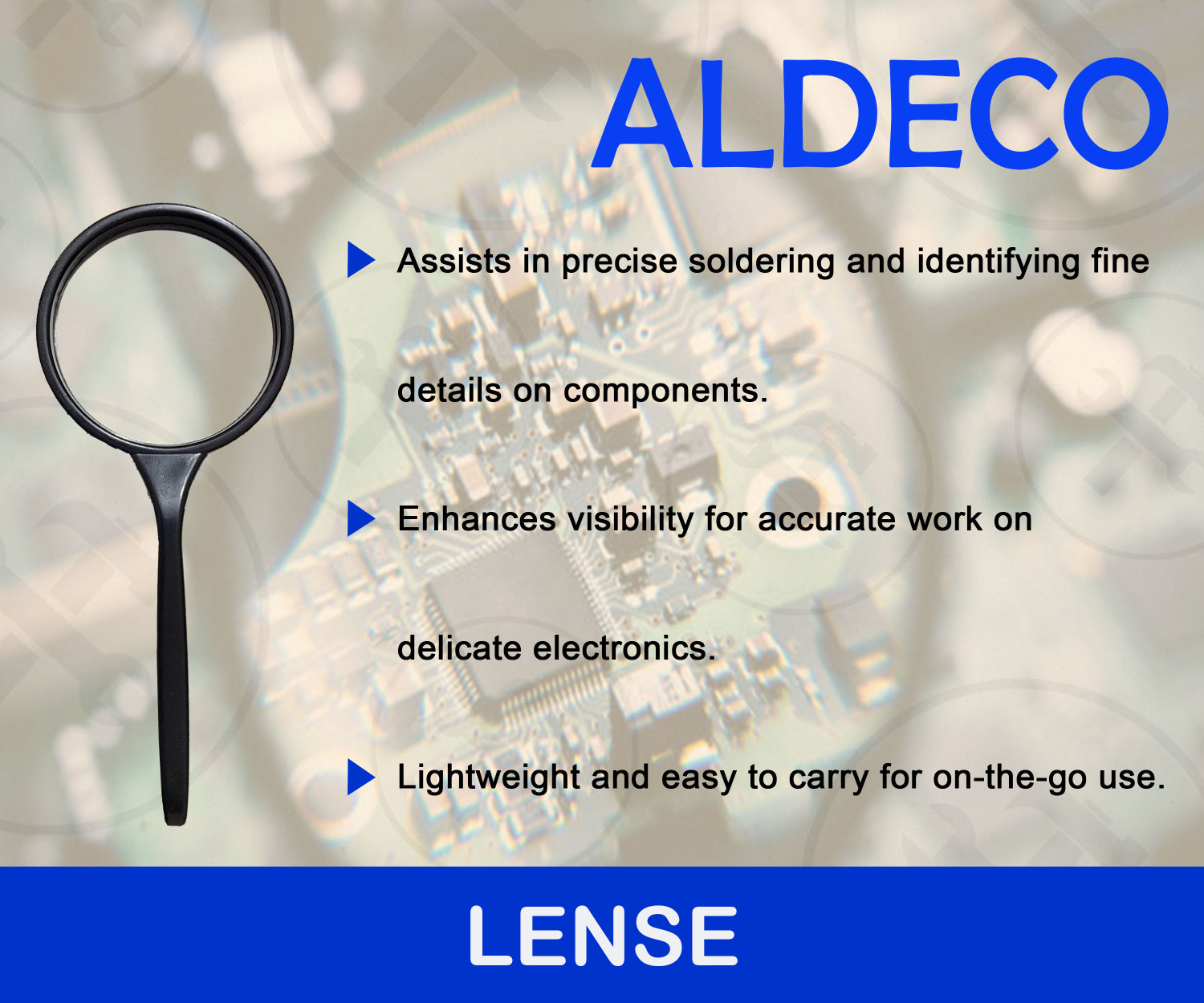 Image of Aldeco 16 Items Compact Soldering Iron Kit with Desoldering Pump & More Utility Tools 25 W Simple