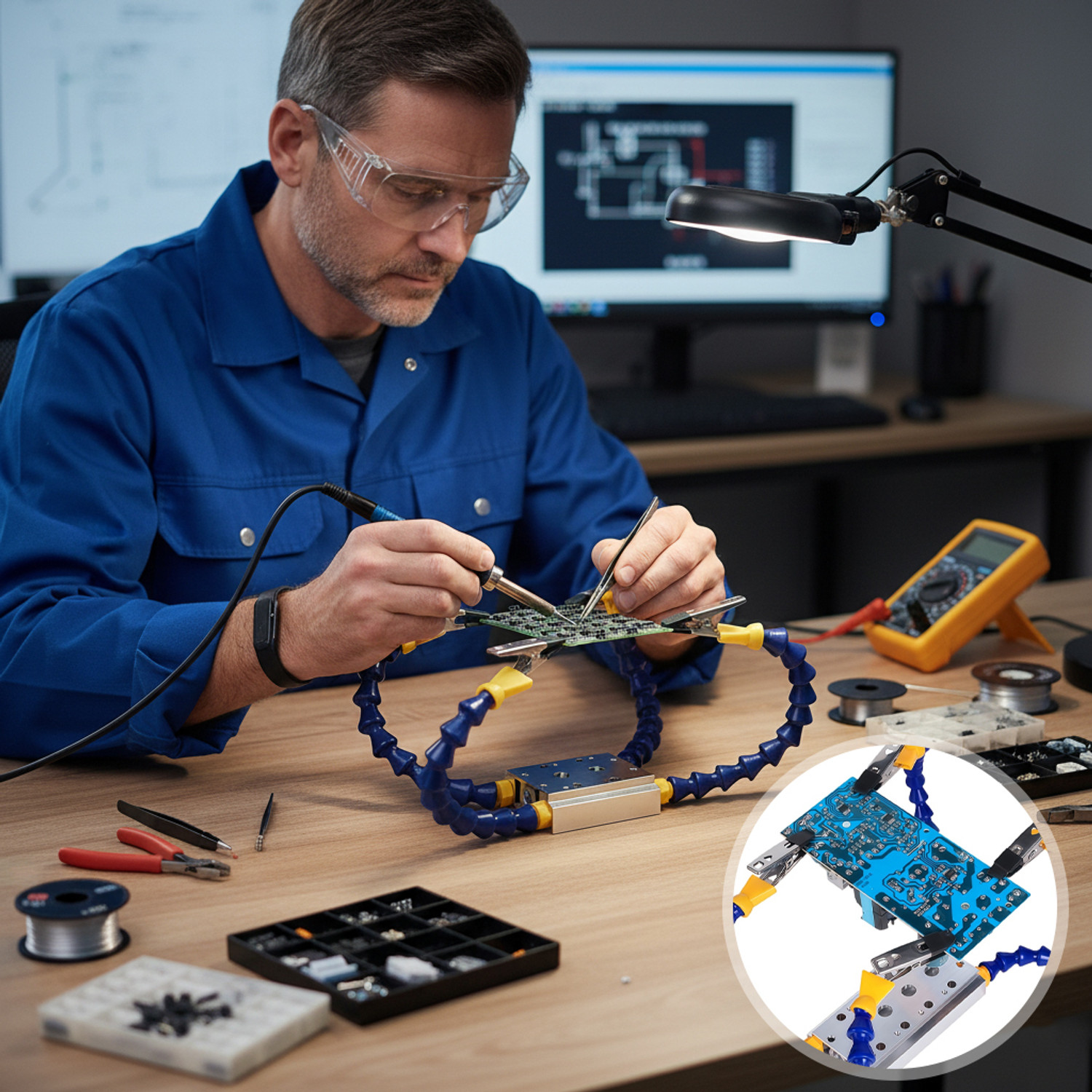 Image of SERPLEX Soldering Third Hand Tool 4 Claw 0 W Simple