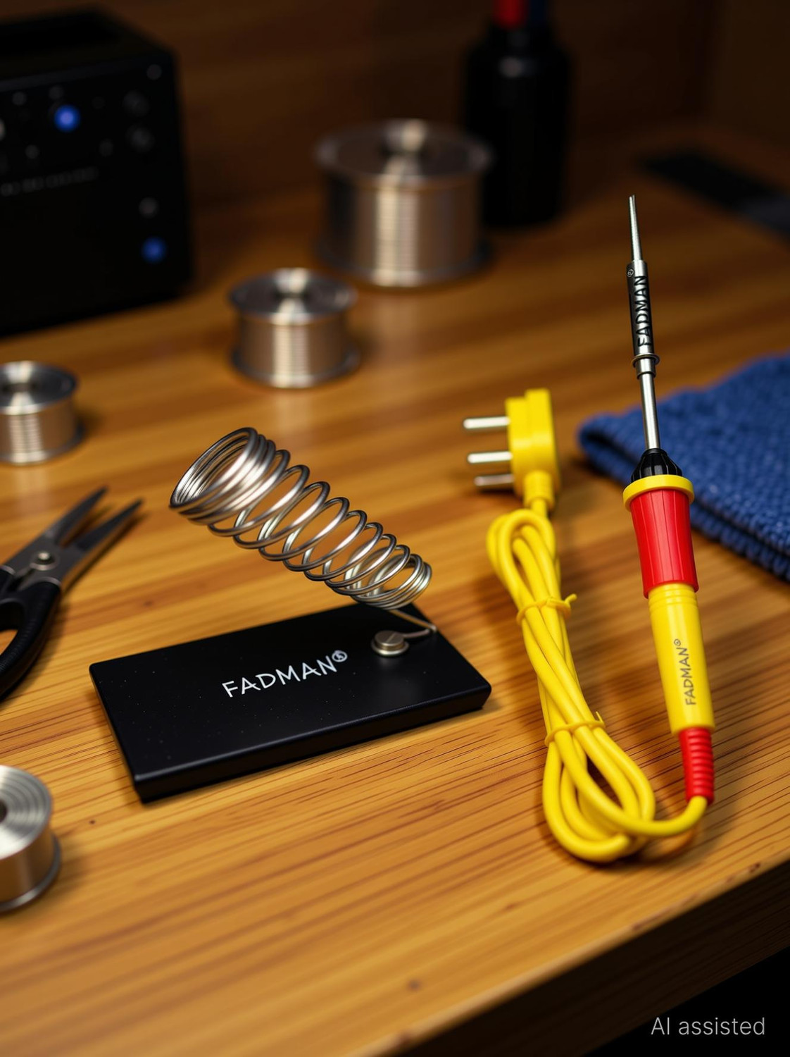 Image of FADMAN Basic Bundle Electric 25W Soldering Iron Kit - Set of 2 PK-2 | Soldering Iron Stand | (Yellow+F+Red) Soldering Iron 25 W Simple