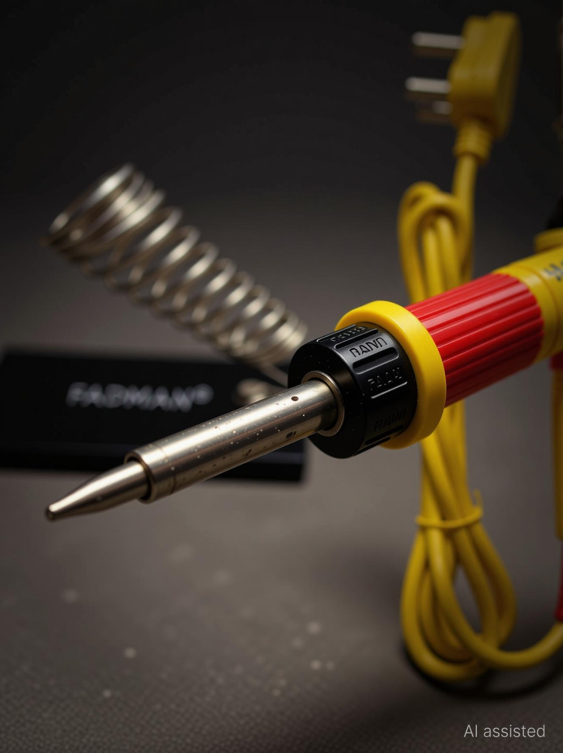 Image of FADMAN Basic Bundle Electric 25W Soldering Iron Kit - Set of 2 PK-2 | Soldering Iron Stand | (Yellow+F+Red) Soldering Iron 25 W Simple