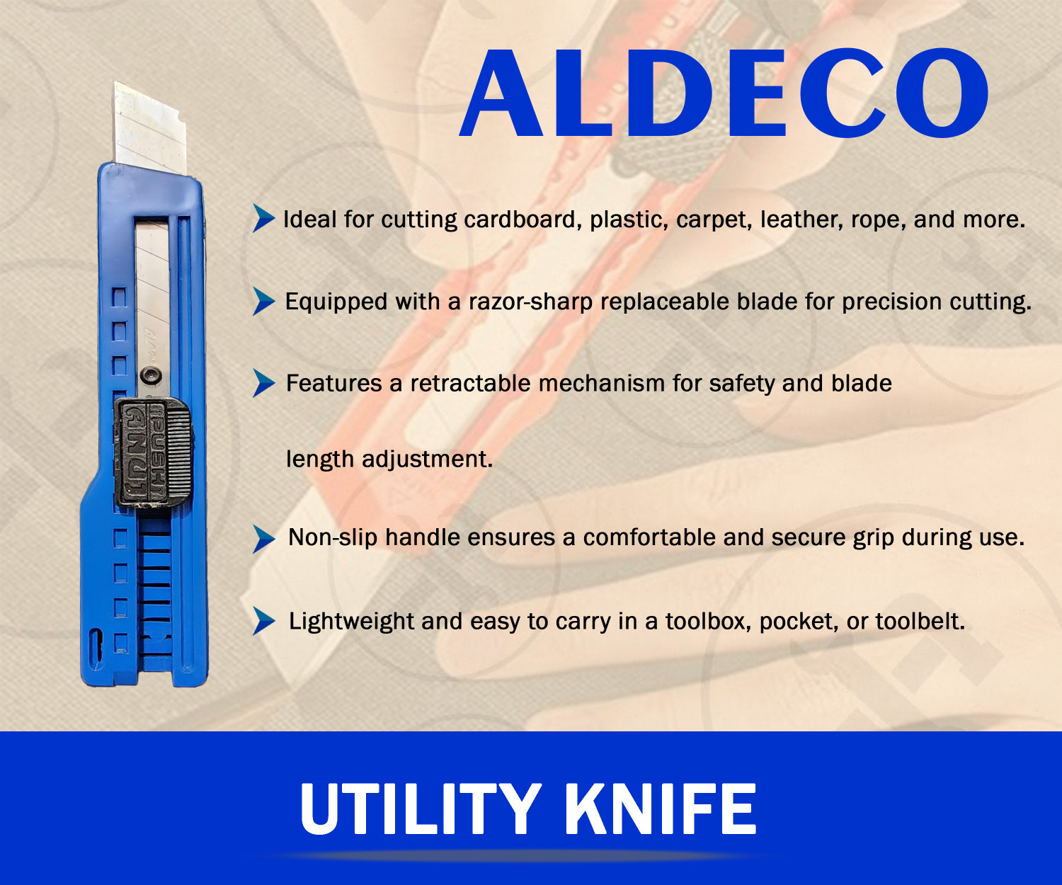 Image of Aldeco Essential 8 Tool Soldering Iron Kit with Blade Cutter and Helping Items 60 W Temperature Controlled (Pointed Tip)