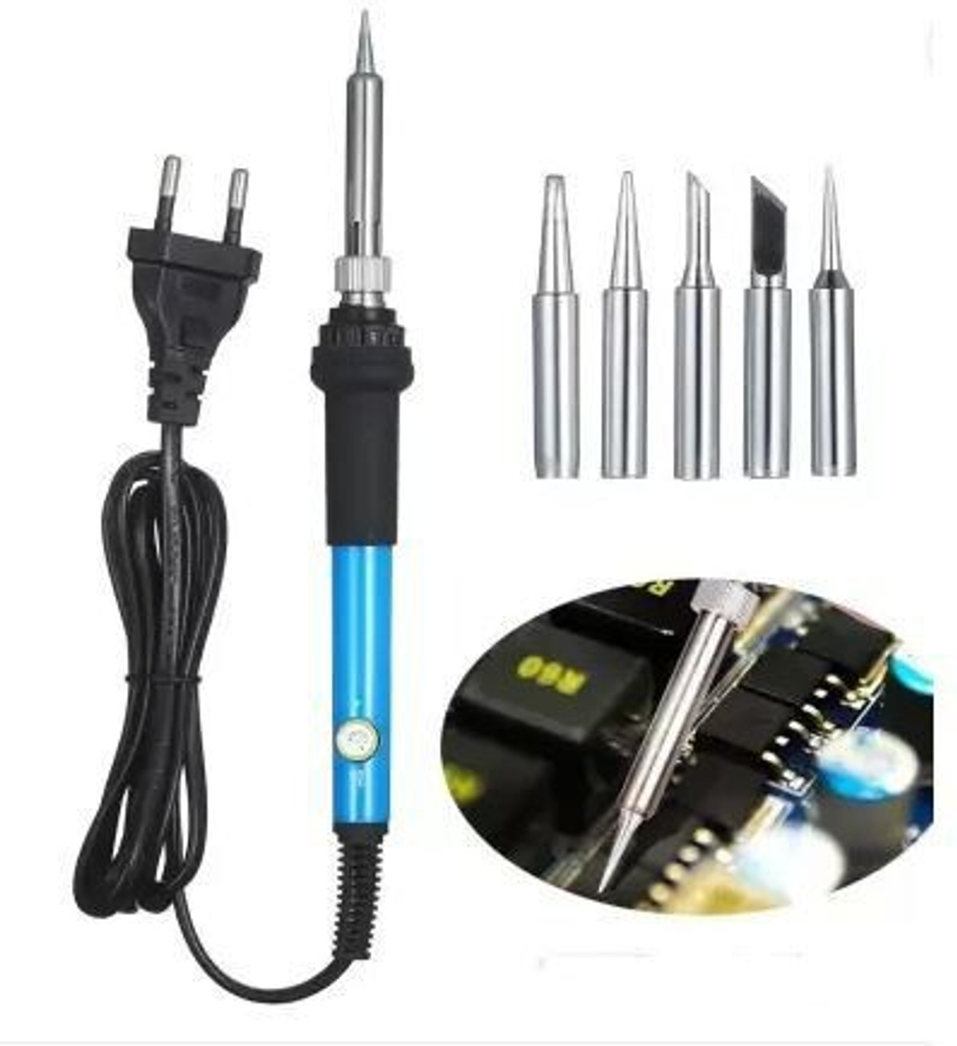 Image of keertan kalp 60W Electric Soldering Solder Iron Kit Temperature Welding Tool With 5 Pcs Bit 60 W Temperature Controlled