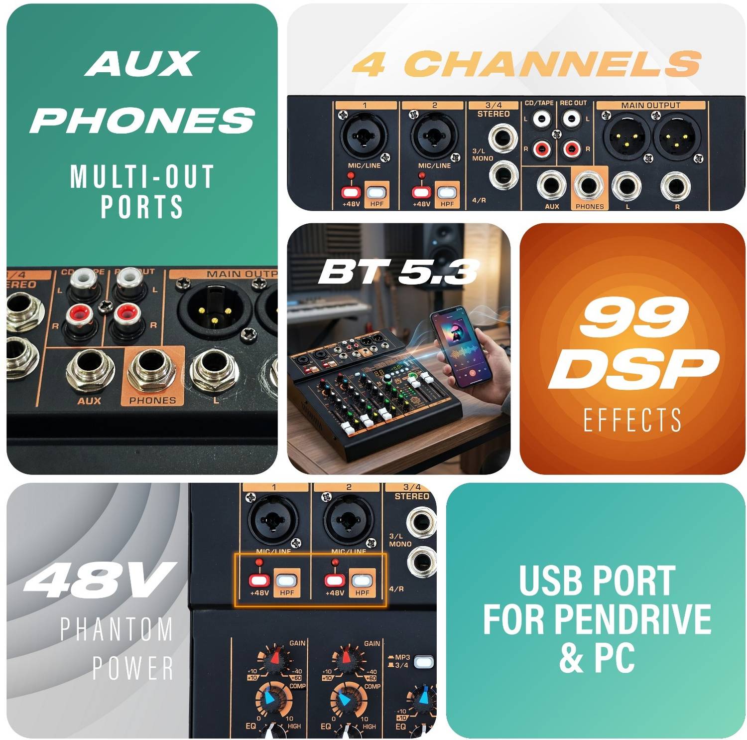 DTM・DAW IA DUO PACKAGE Digimore Professional Audio Mixer with 99 DSP Effects | USB/PC