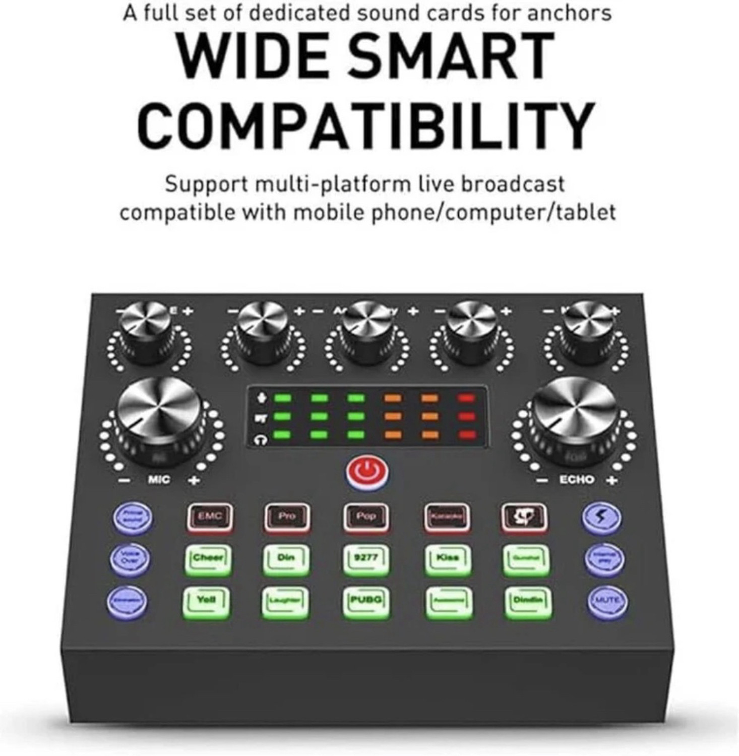Image of podmaster V8 Portable Audio Mixer Interface, Bluetooth Sound Card for Recording /Podcast Digital Sound Mixer