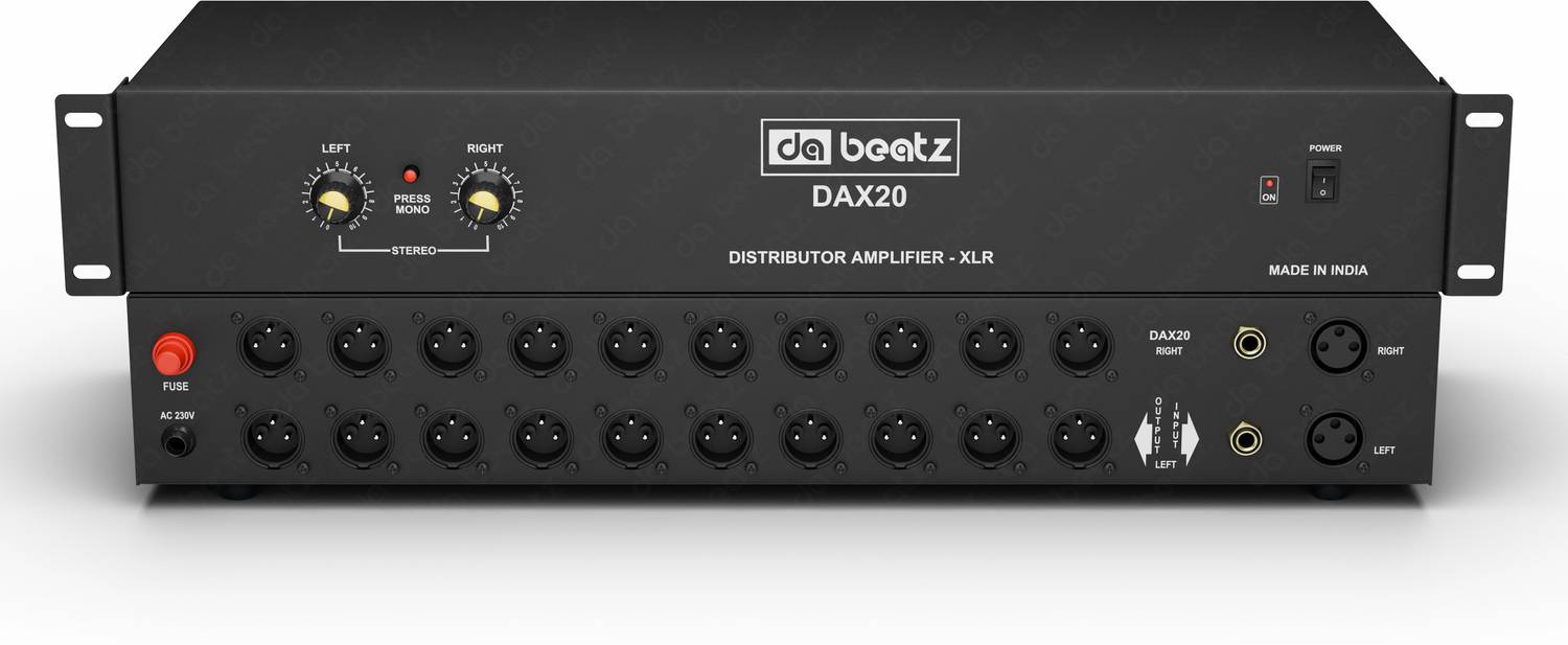 Da.Beatz. DAX 20 Distributor Amplifier for Party, DJ Disco and
