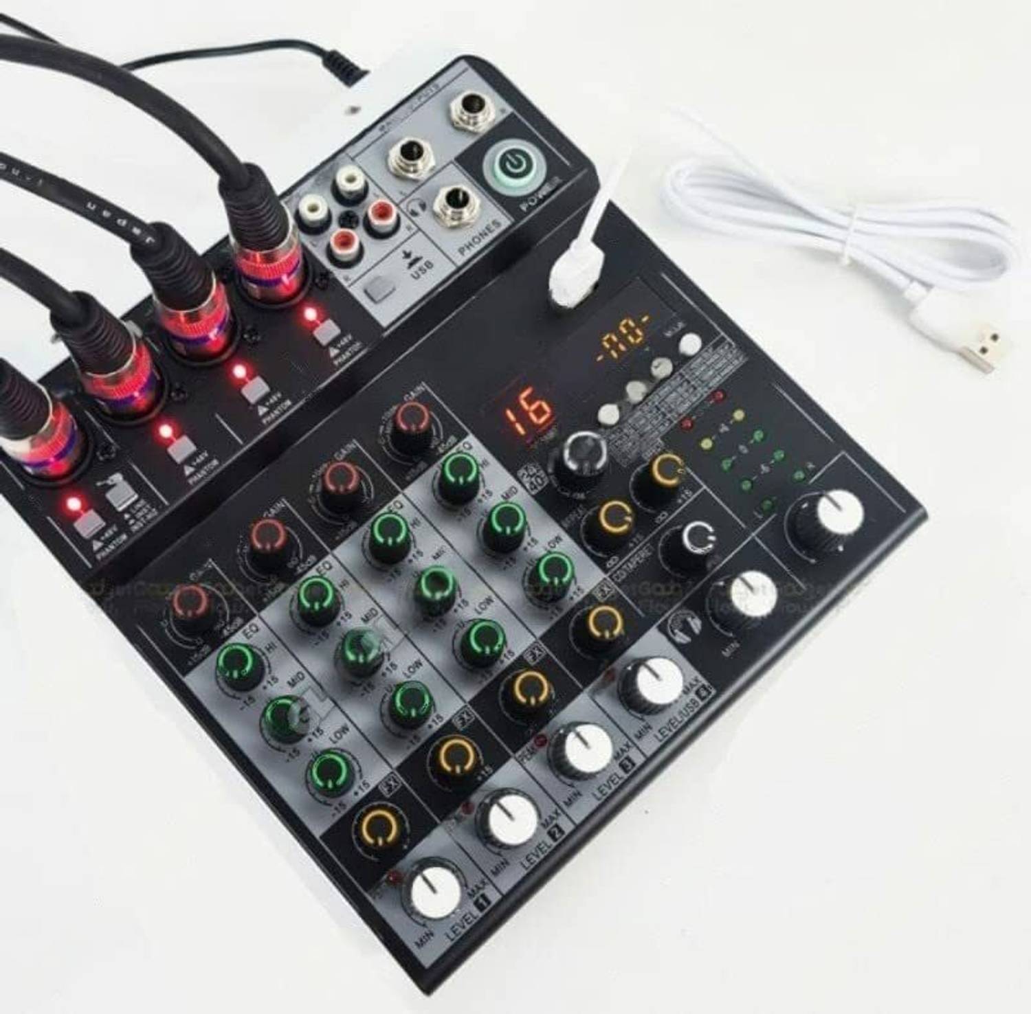 KH Portable Digital DJ Console w/USB 4 Channel Mixer Digital Sound