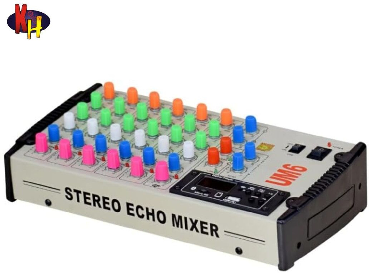 Image of Adiohub 6 Channel Mixer Live Stereo Digital Echo Mixer with USB & BT, 6x MIC Stereo Echo Powered Sound Mixer