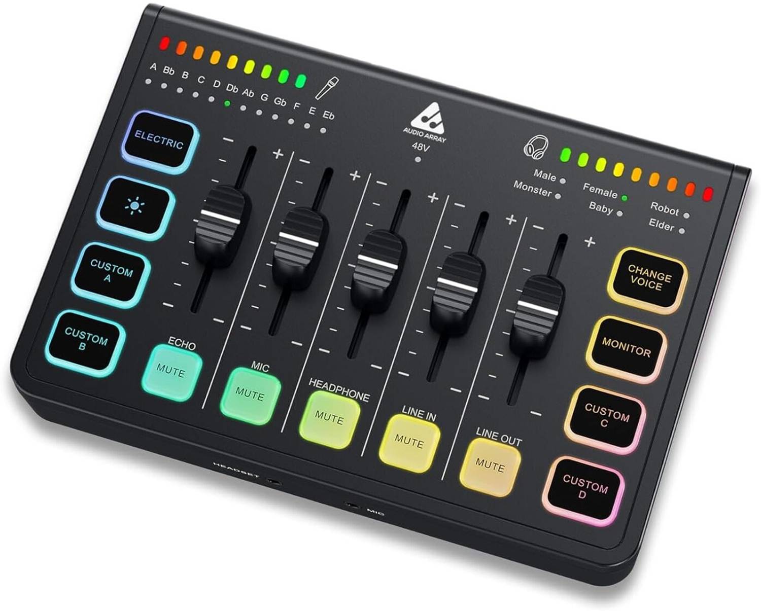 Audio Array AI-06 Streaming Audio Mixer Sound Card XLR, 1/4" & line in Digital Sound Mixer