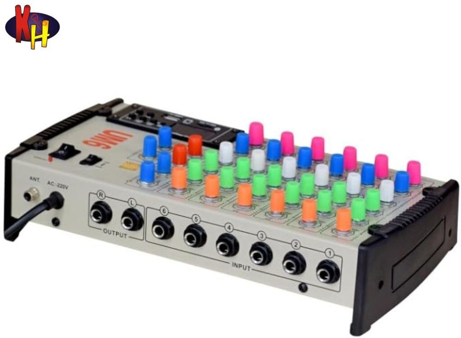 Image of Adiohub 6 Channel Mixer Live Stereo Digital Echo Mixer with USB & BT, 6x MIC Stereo Echo Powered Sound Mixer