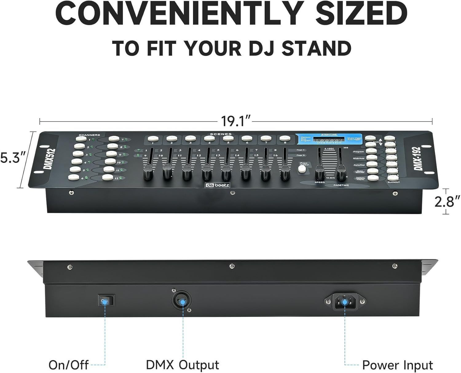 Image of Da.Beatz. 192 channel dj light mixer,dmx 512 controller, dj mixer for Occasions DJ Effects Digital Sound Mixer