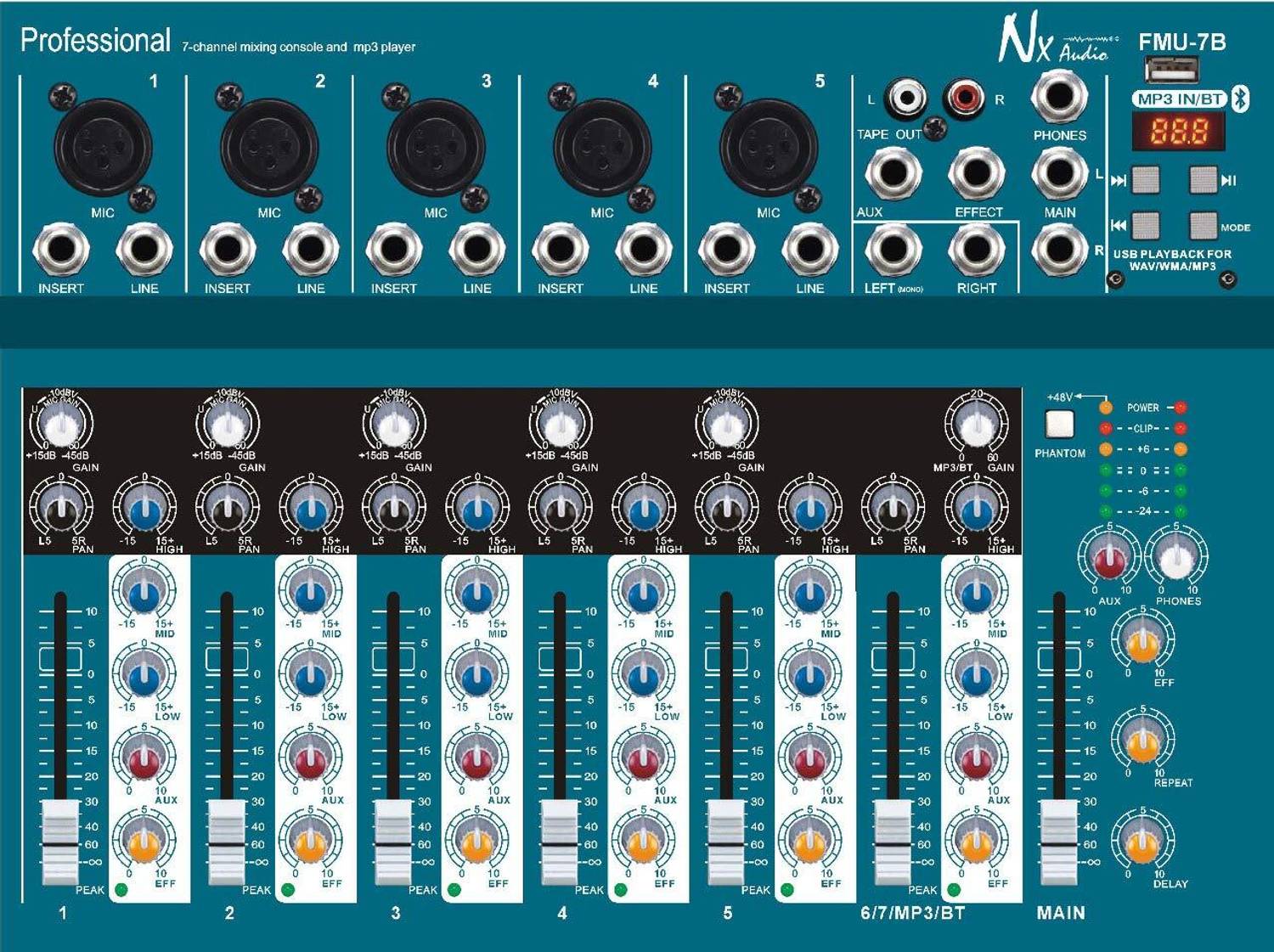 N E X MUSICALS NX Audio Proton FMU7-B Live Sound 7Ch Analog Sound