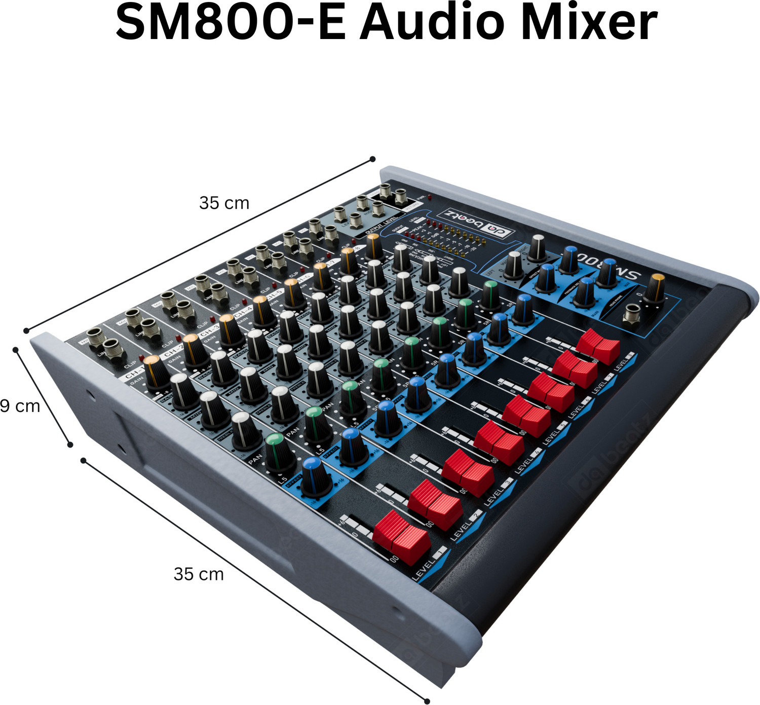 Image of Da.Beatz. 8 Channel SM800E Audio Mixer With Echo for Parties &Other Occasions, Sound Mixer Analog Sound Mixer