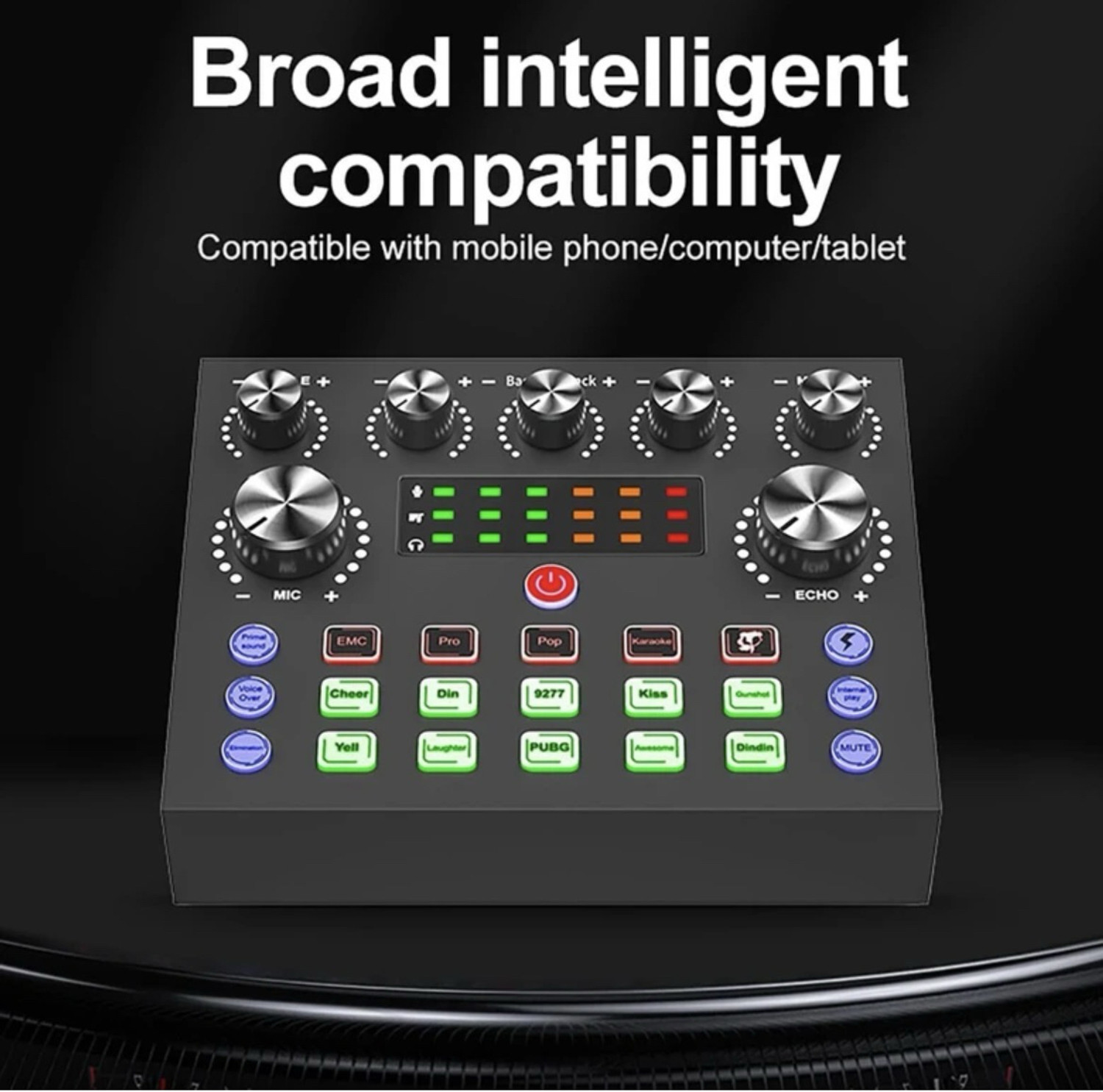Image of podmaster V8 Portable Audio Mixer Interface, Bluetooth Sound Card for Recording /Podcast Digital Sound Mixer