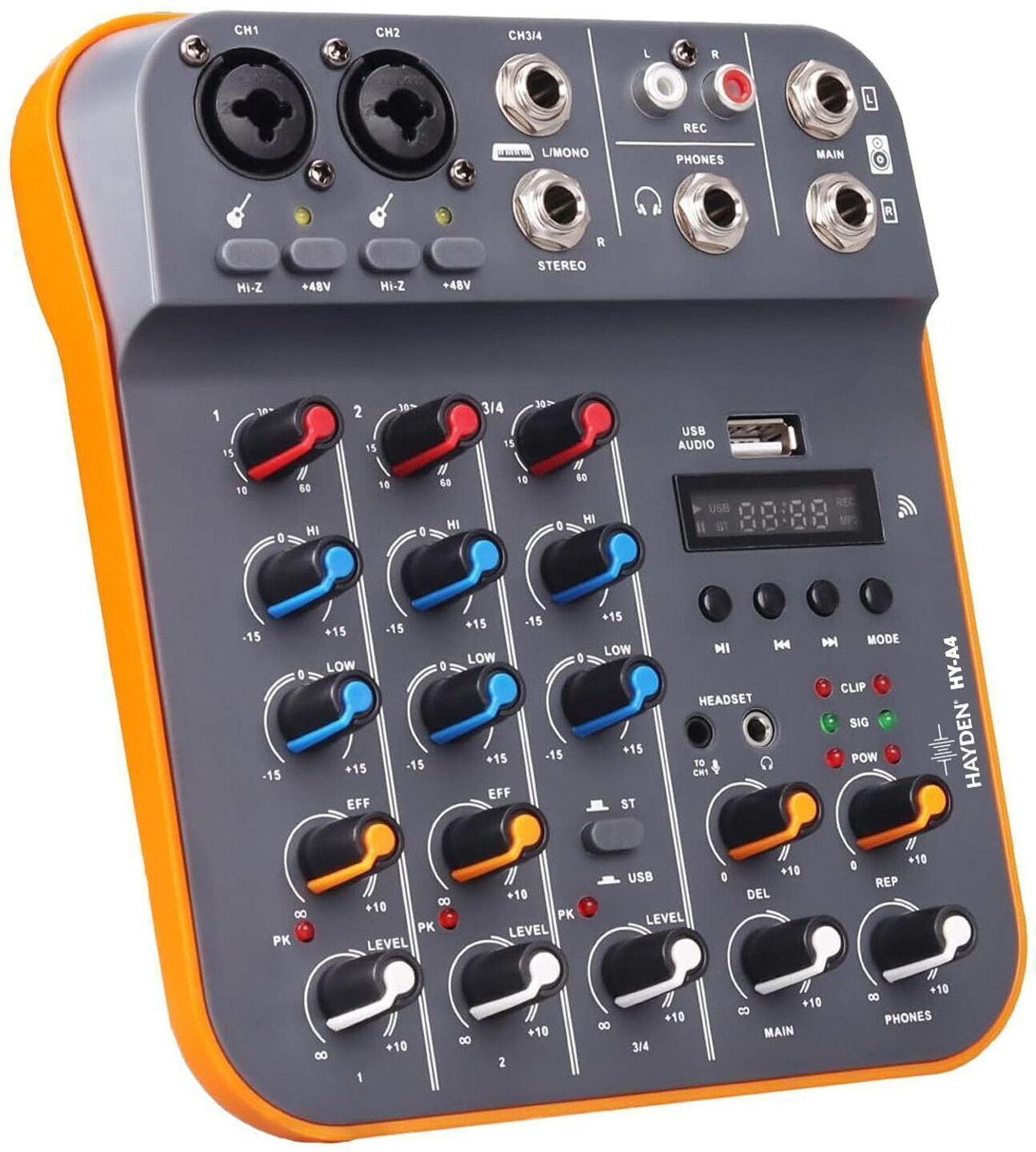Image of Hayden Professional Audio Mixing Console with Bluetooth USB and Phantom Power Powered Sound Mixer