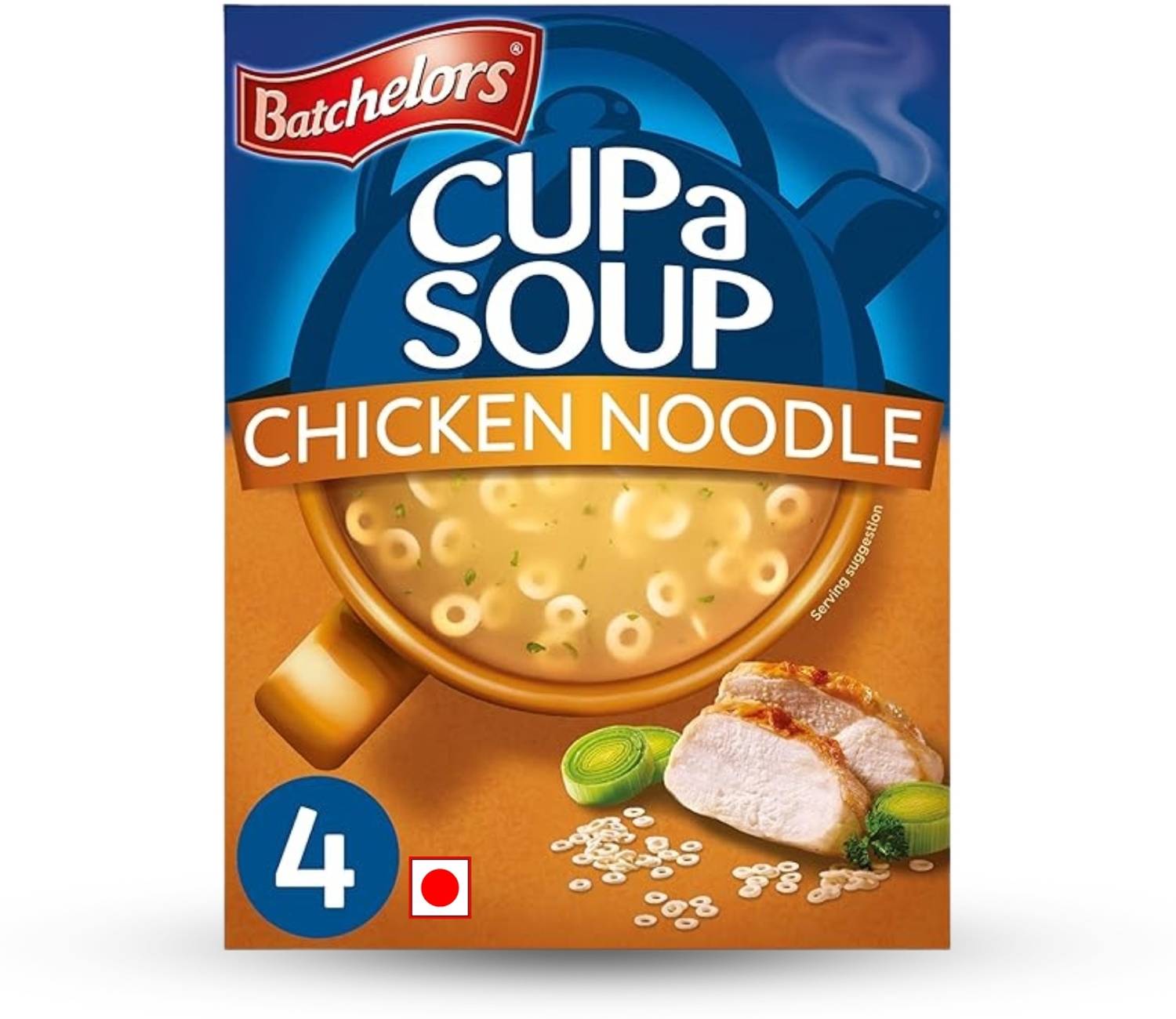 Batchelors Cup A Soup Chicken Noodle Instant Soup | Low Fat | 4 Sachets