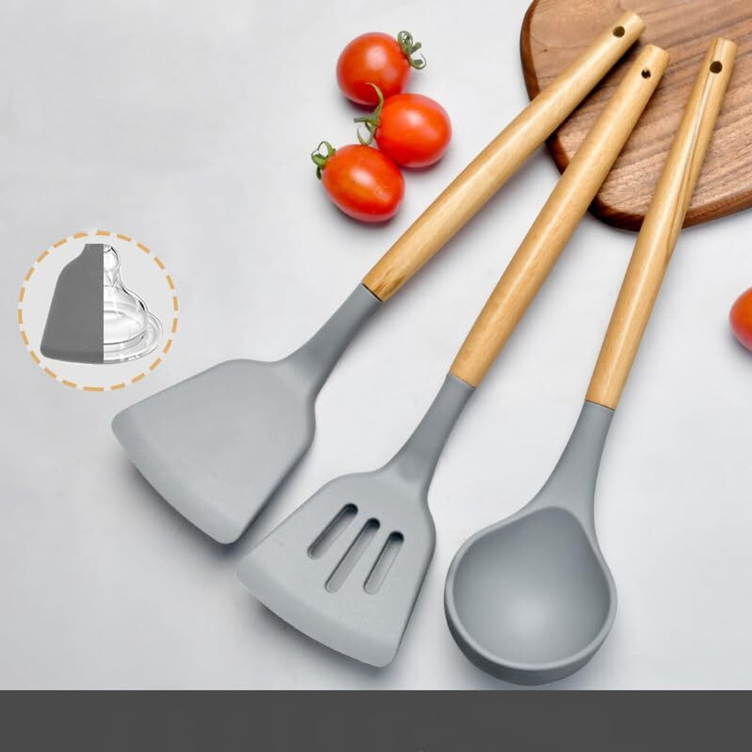 Image of IMPRONOW Silicone Spatula Set For Cooking, Baking & Mixing Non Stick BPA-Free Spatula Set Kitchen Tool Set