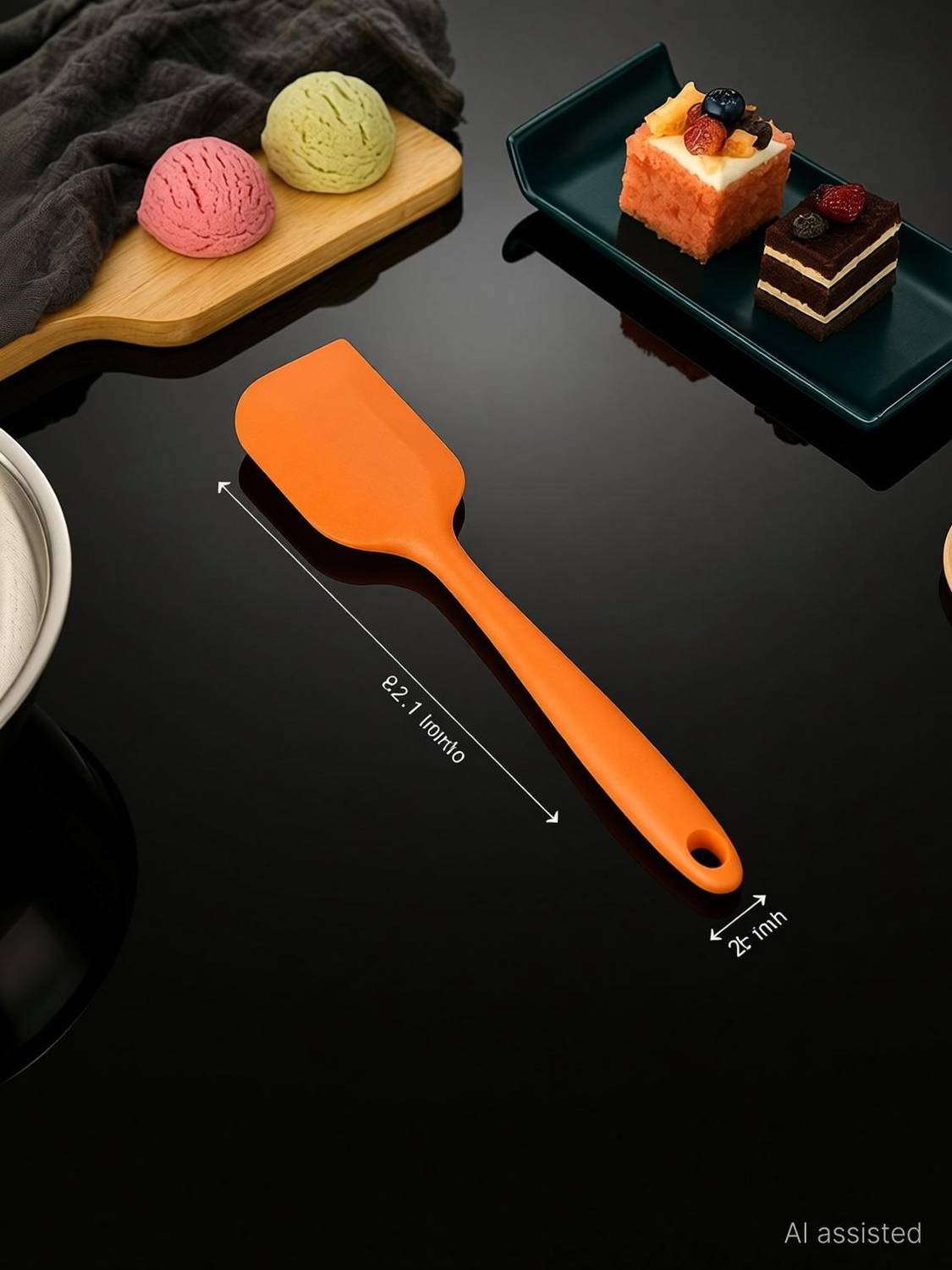 Alciono Silicone Multipurpose|Heat-Resistant, Food-Grade Safe(11 in X 2.1 in X 0.5 inch) Non-Stick Spatula