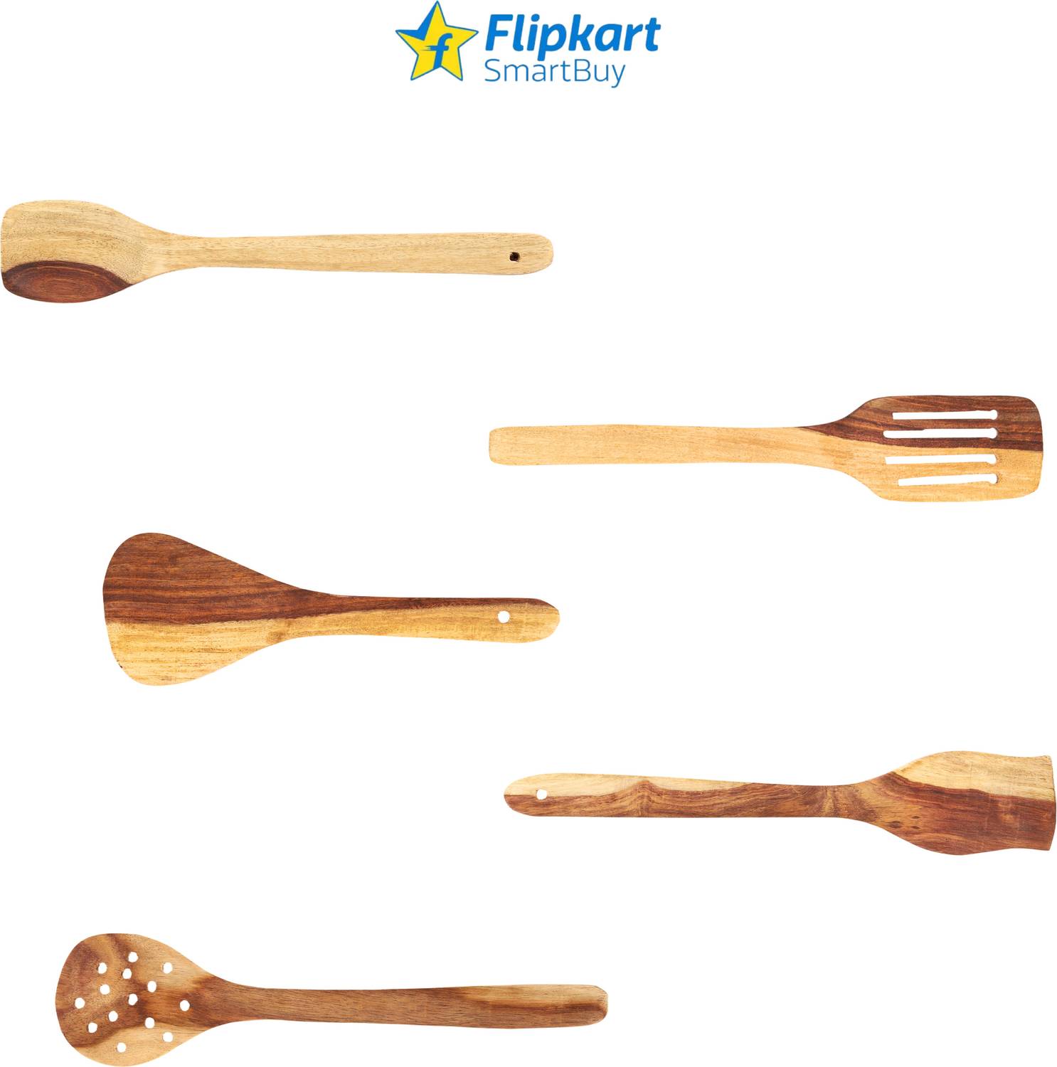 Flipkart SmartBuy Multipurpose Spatula Set of 5 Pcs - 8 - Wooden Spatula — Knives & Chopping Tools