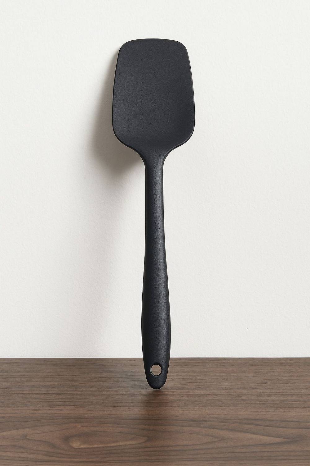 Baskety Silicone Non-Stick Heat Resistant Kitchen Utensil| Spatula Spoon Small 20.6cm |Black Set of 1 Non-Stick Spatula
