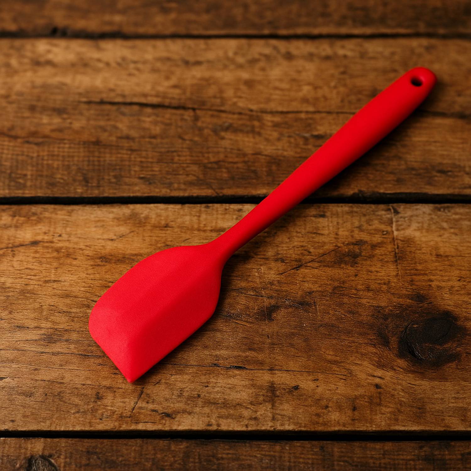 Baskety Silicone Non-Stick Heat Resistant Kitchen Utensil| Spatula Small 20.6cm |Set of 1 Red Non-Stick Spatula