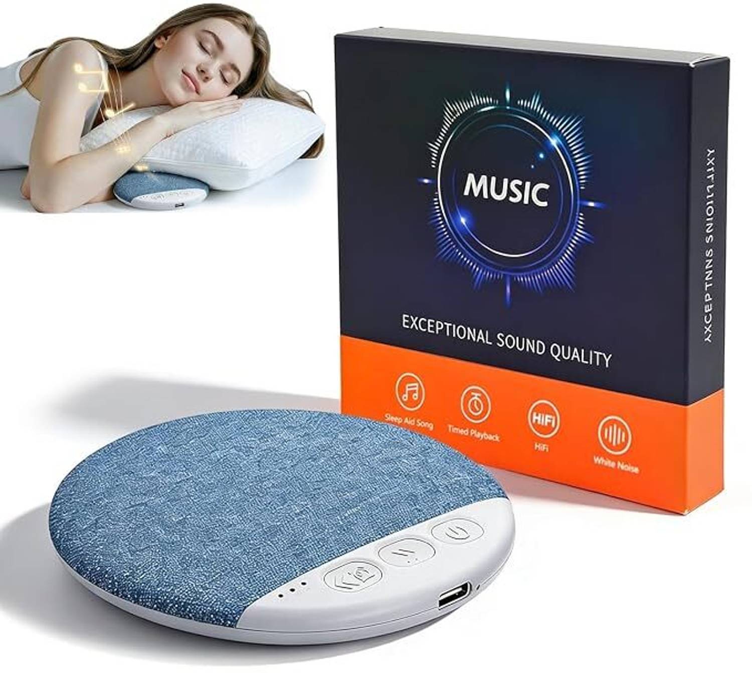 ROMJ Portable White Noise Sleep Sound Machine with Bluetooth Speaker Speaker Mod (Compatible only with  ALL)