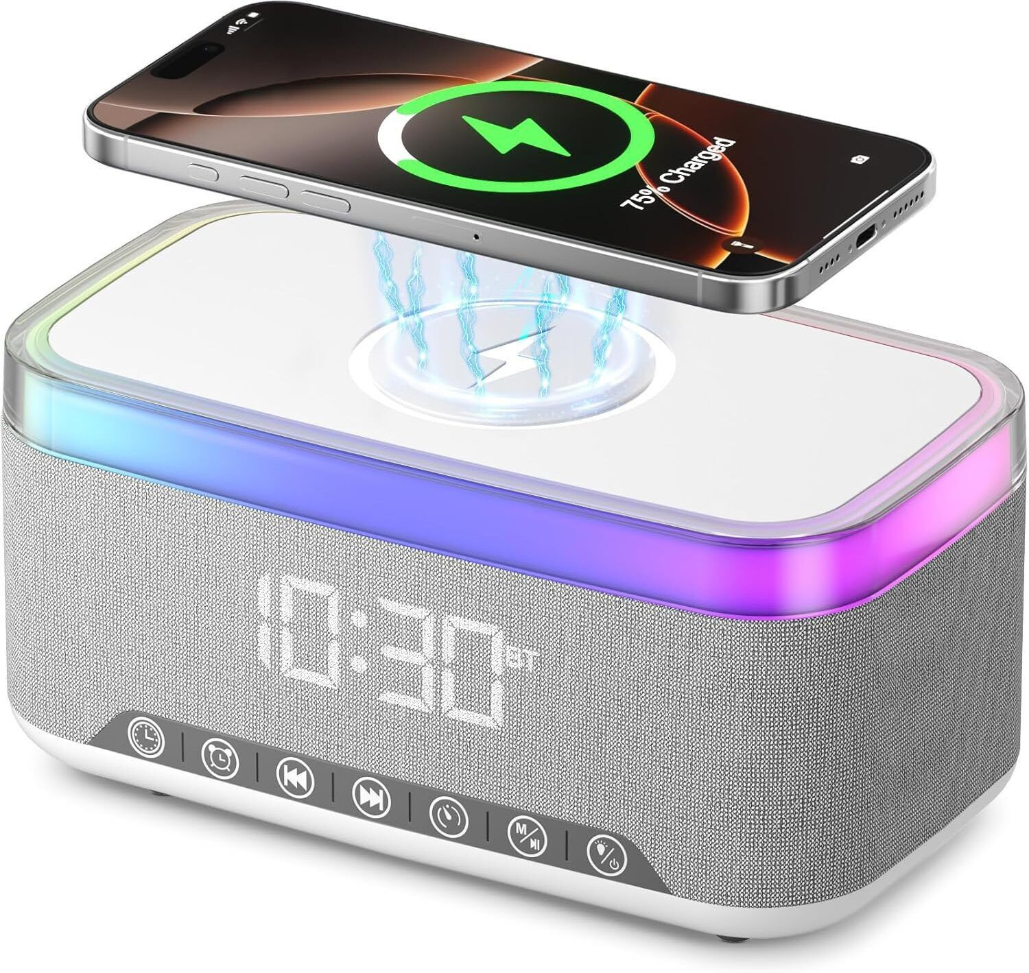 Image of AK10ZONE Portable Bluetooth Speaker with 15W Fast Wireless Charging Speaker Mod