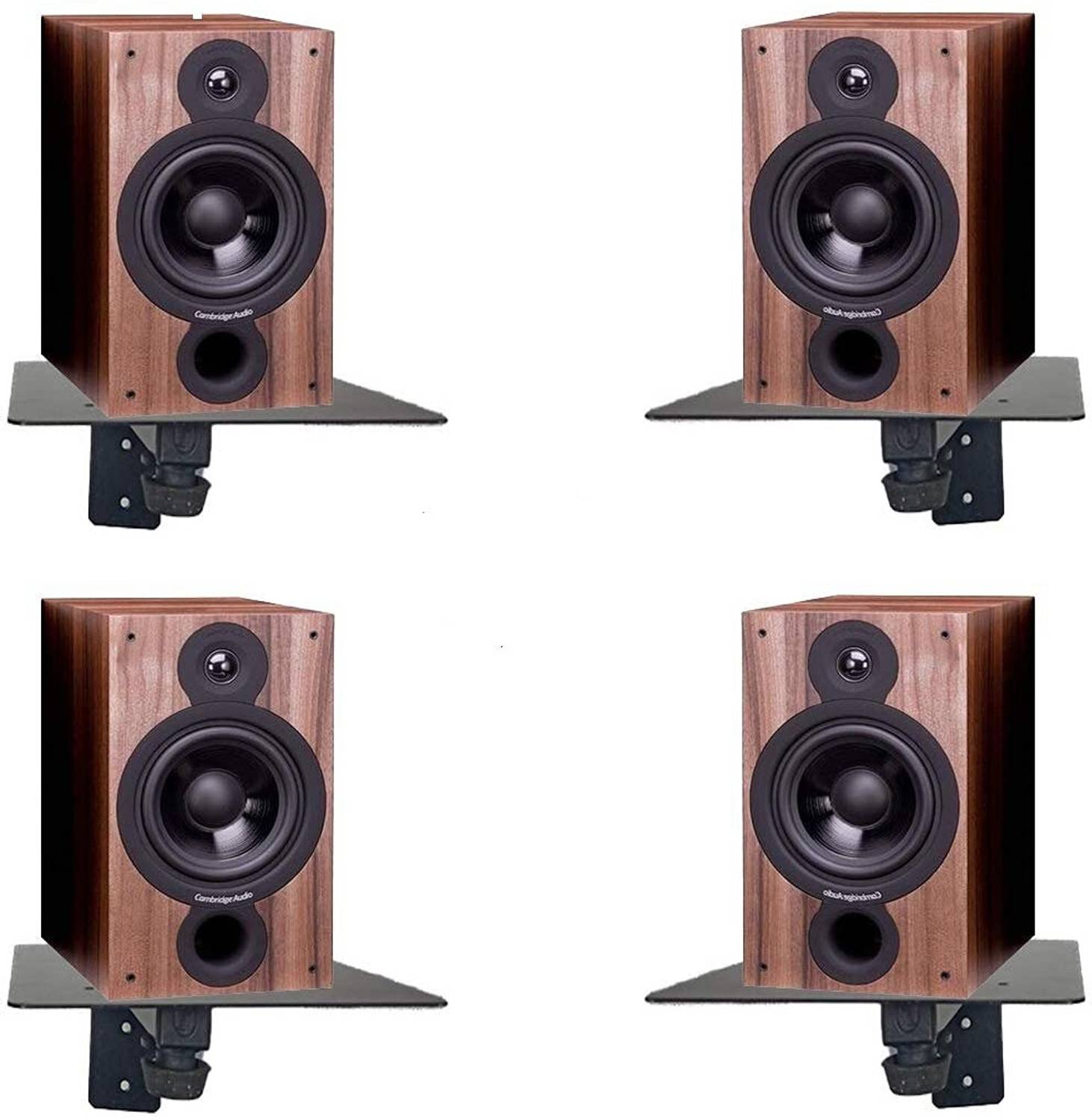 audiovan Shelf Speaker Wall Mount Speaker Stand (5 x 5 Inches) 4 Pcs Pack Speaker Mount
