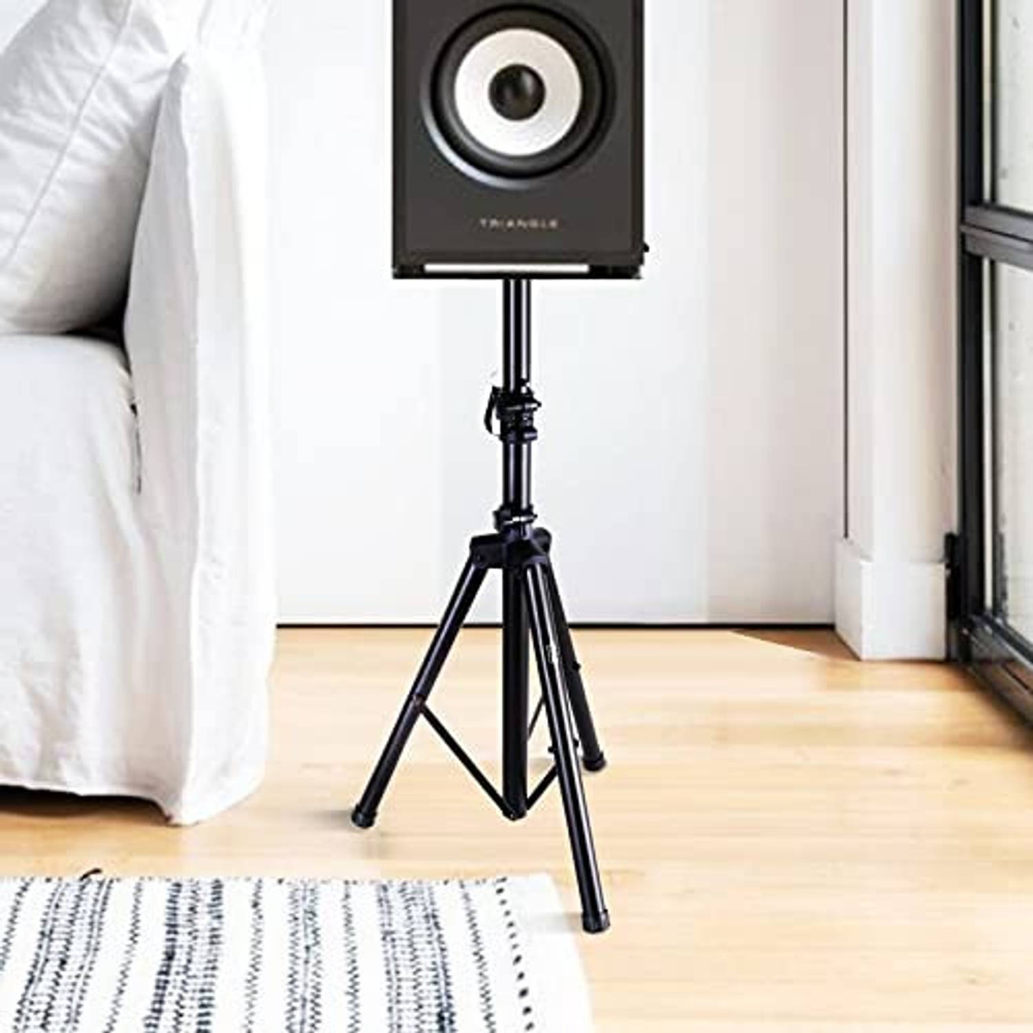 audiovan Adjustable Height,Heavy Duty Adjustable PA DJ Speaker Stand 36" to 60" Steel Speaker Mount