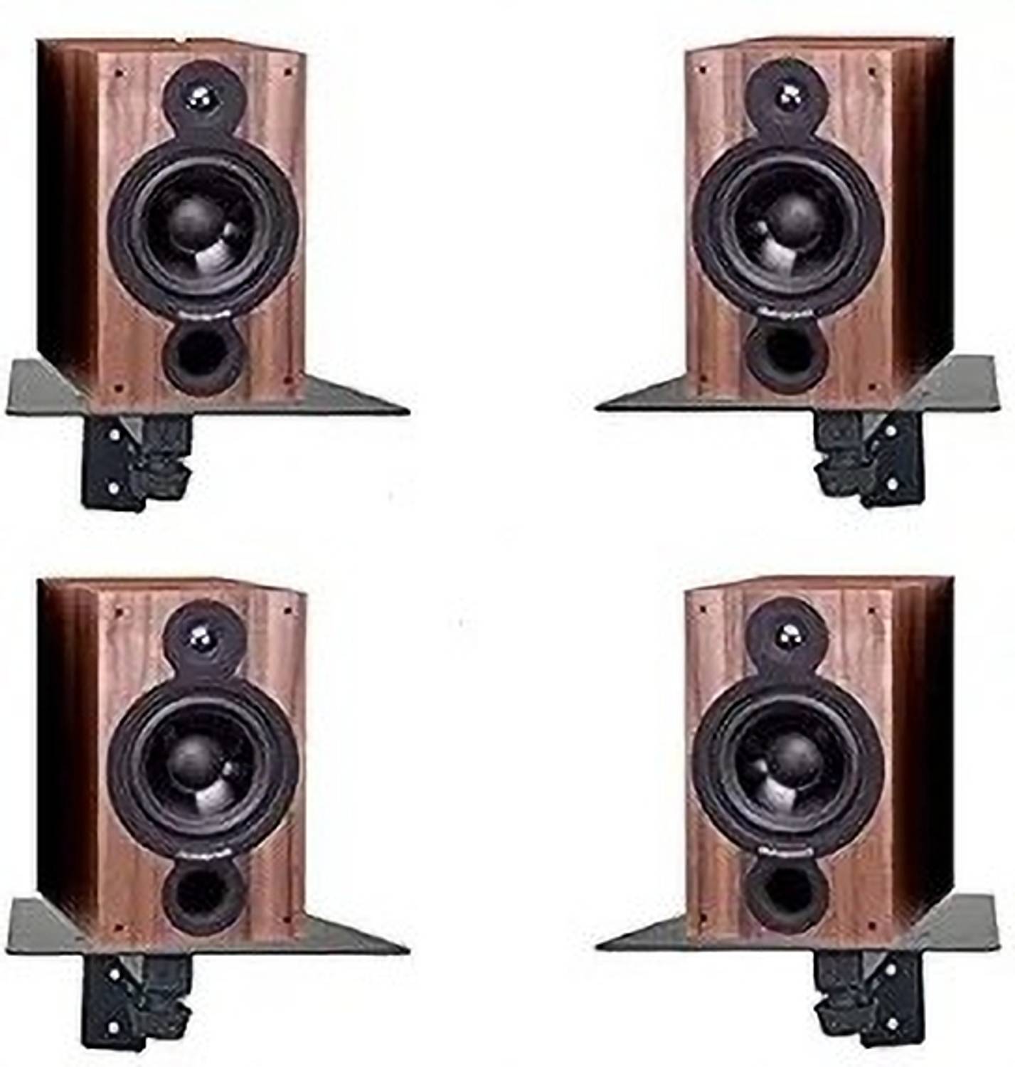 audiovan Shelf Speaker Stand Speaker Wall Mount (4 x 4 Inches) 4 Pcs Pack Speaker Mount