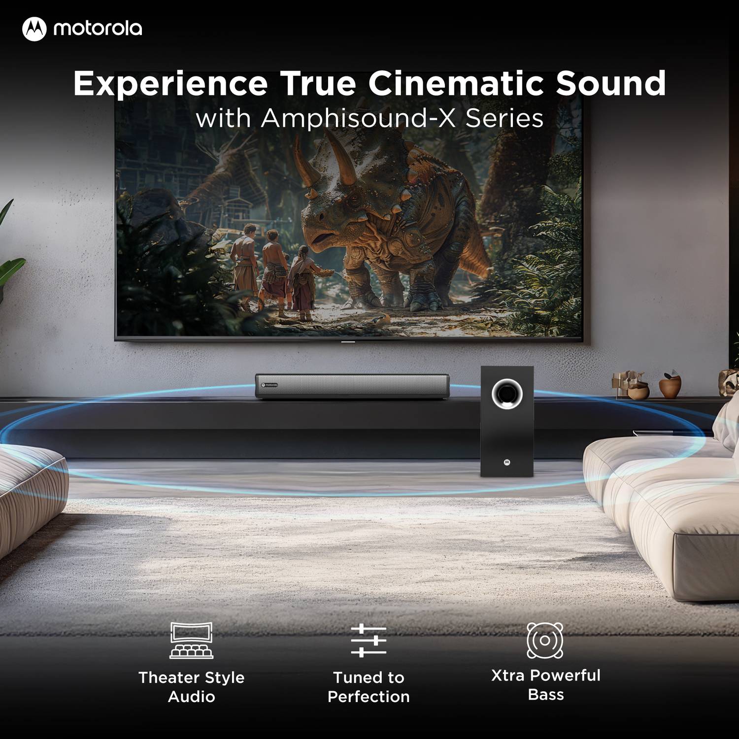 MOTOROLA AmphisoundX Vibe 80 W Bluetooth Soundbar Black - Image 3